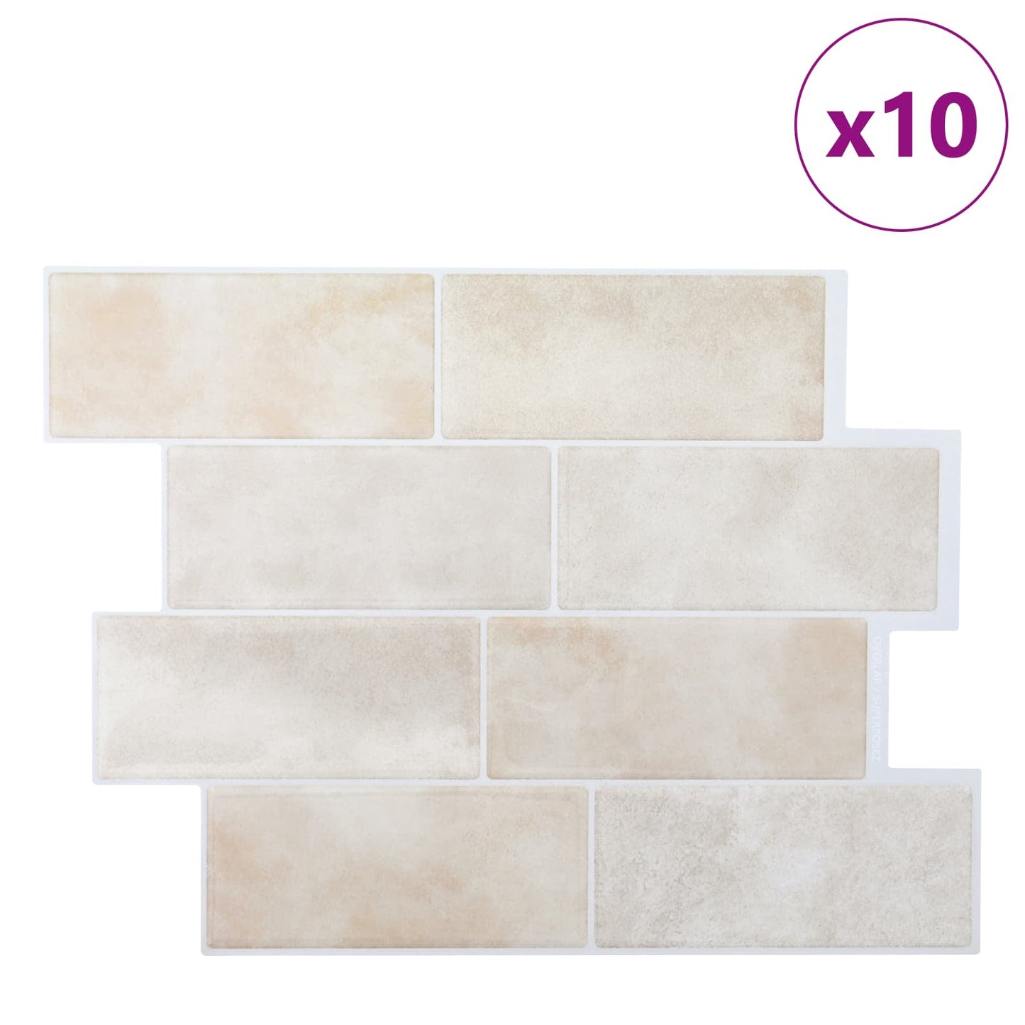 Decorative Stickers 10 pcs Beige Marble 29 x 21 cm
