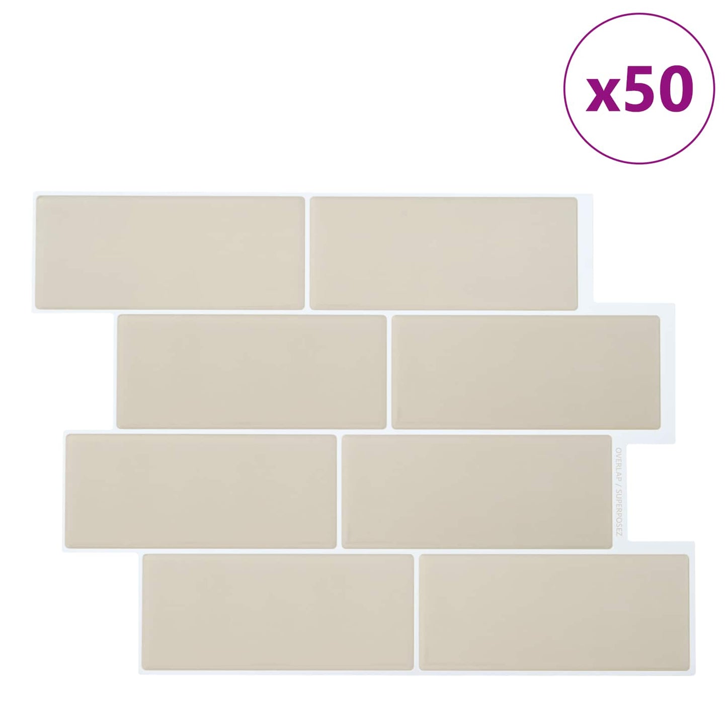 Decorative Stickers 50 pcs Beige 29 x 21 cm
