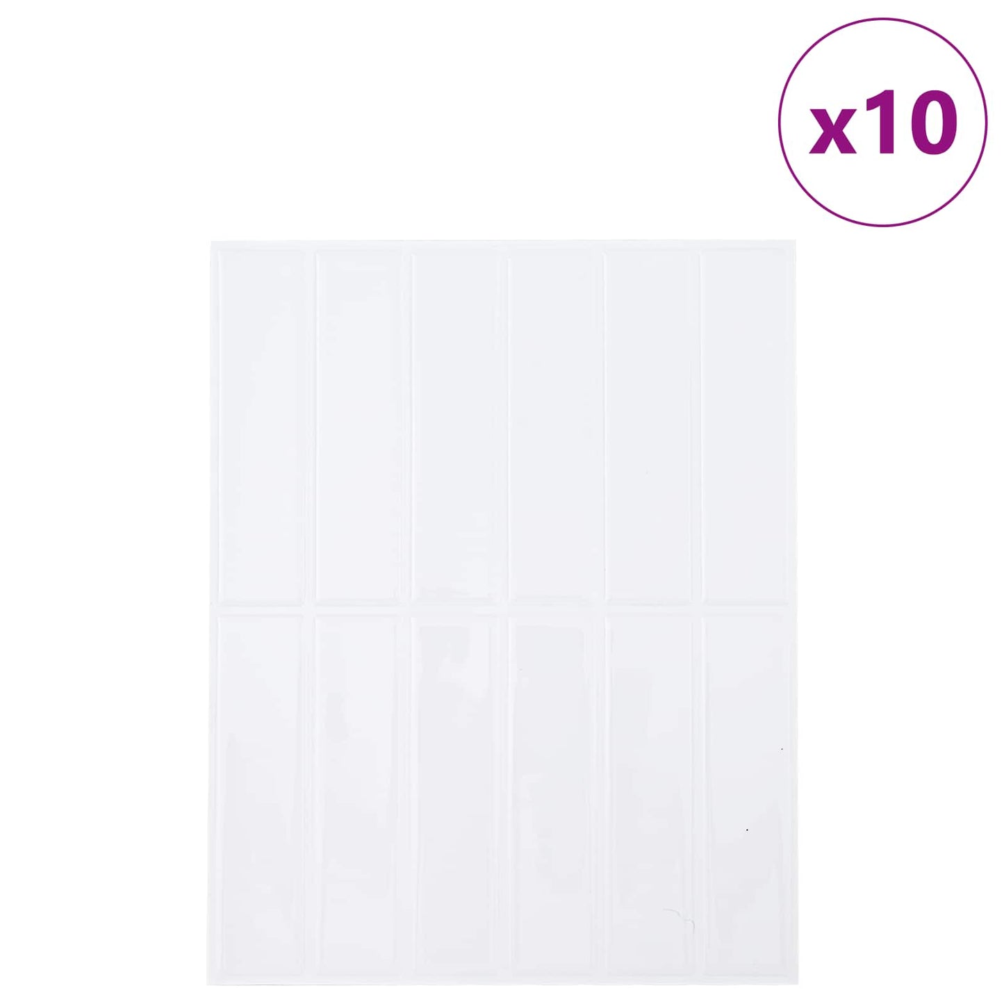 Rectangular Tile 10 pcs White 29 x 23 x 0.08 cm