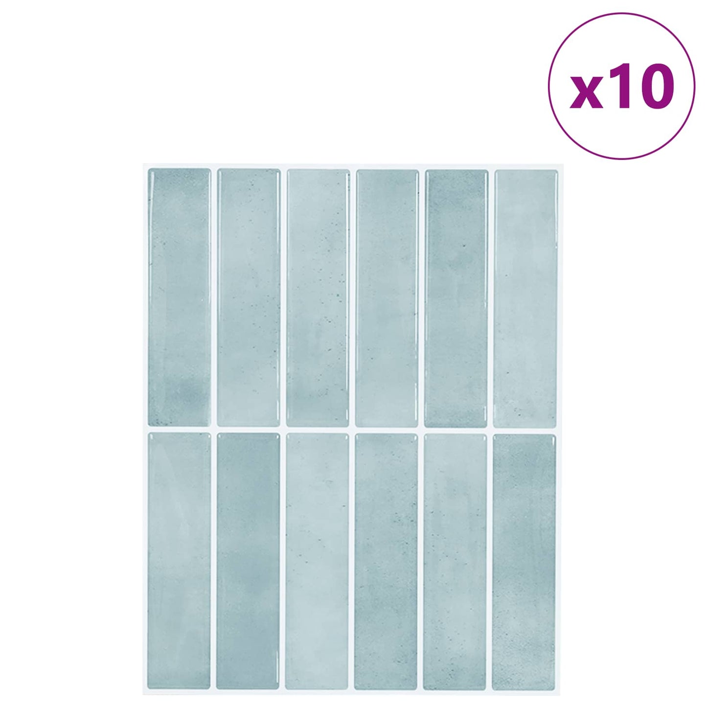 Rectangular Tile 10 pcs Grey Green 29 x 23 x 0.08 cm