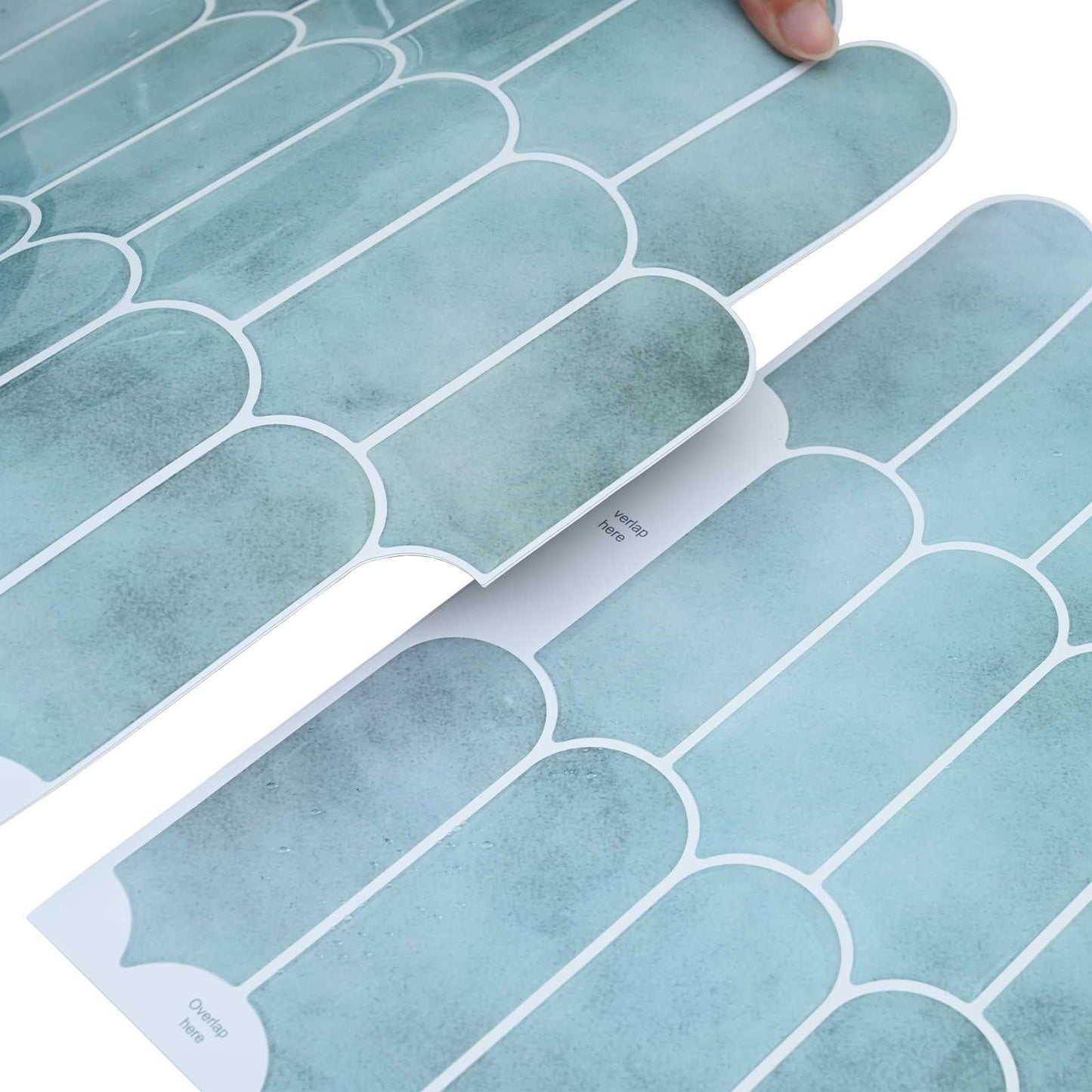 Feather Tile 10 pcs Green 30 x 30 cm Polyurethane and PET