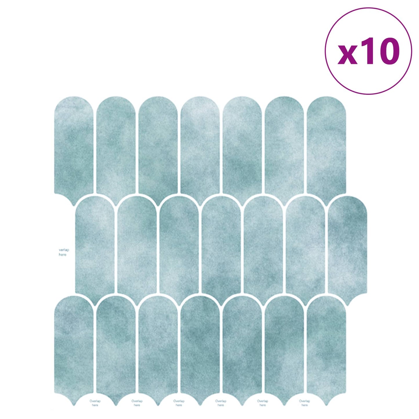 Feather Tile 10 pcs Green 30 x 30 cm Polyurethane and PET