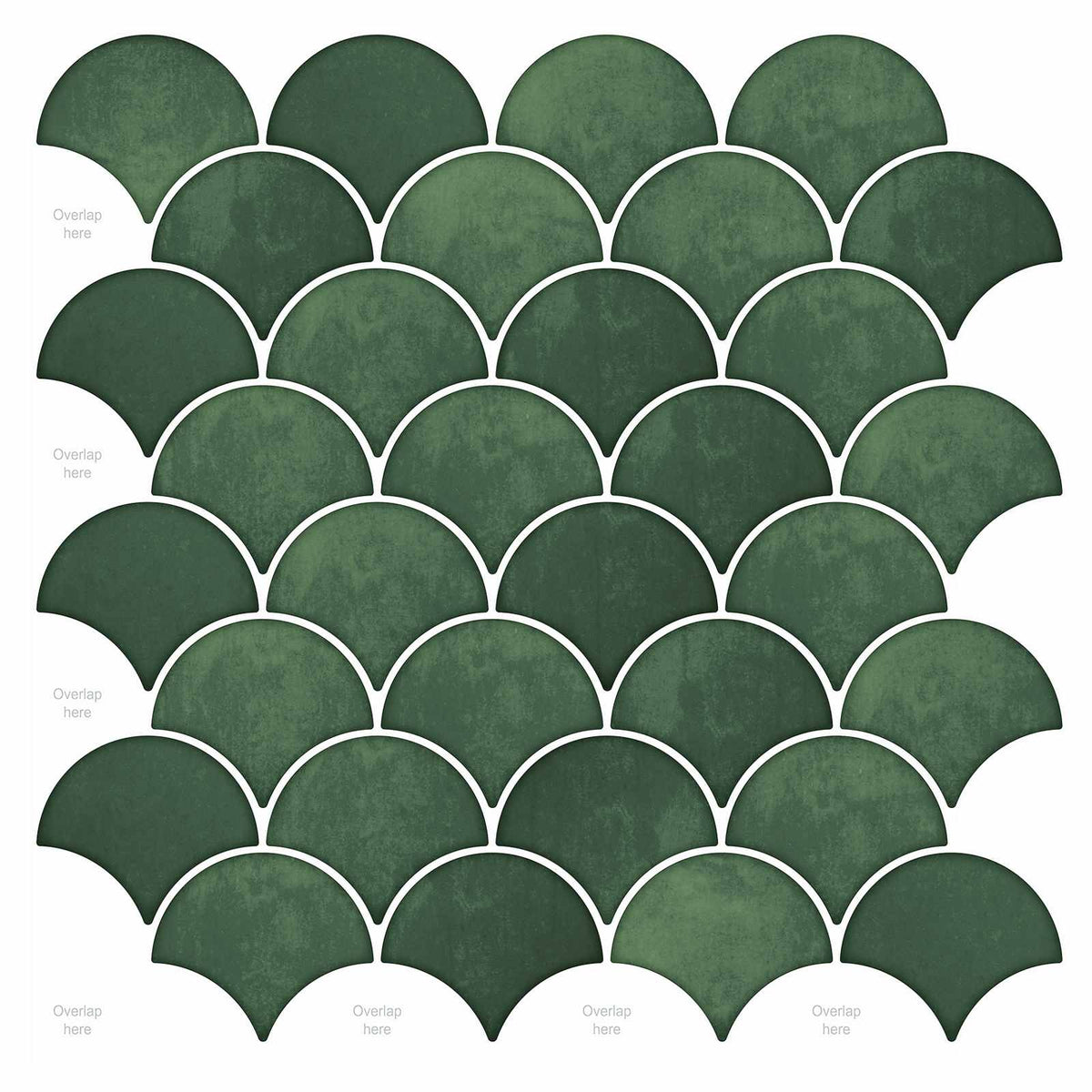 Fish Scale Tile 10 pcs Dark Green 30 x 30 cm