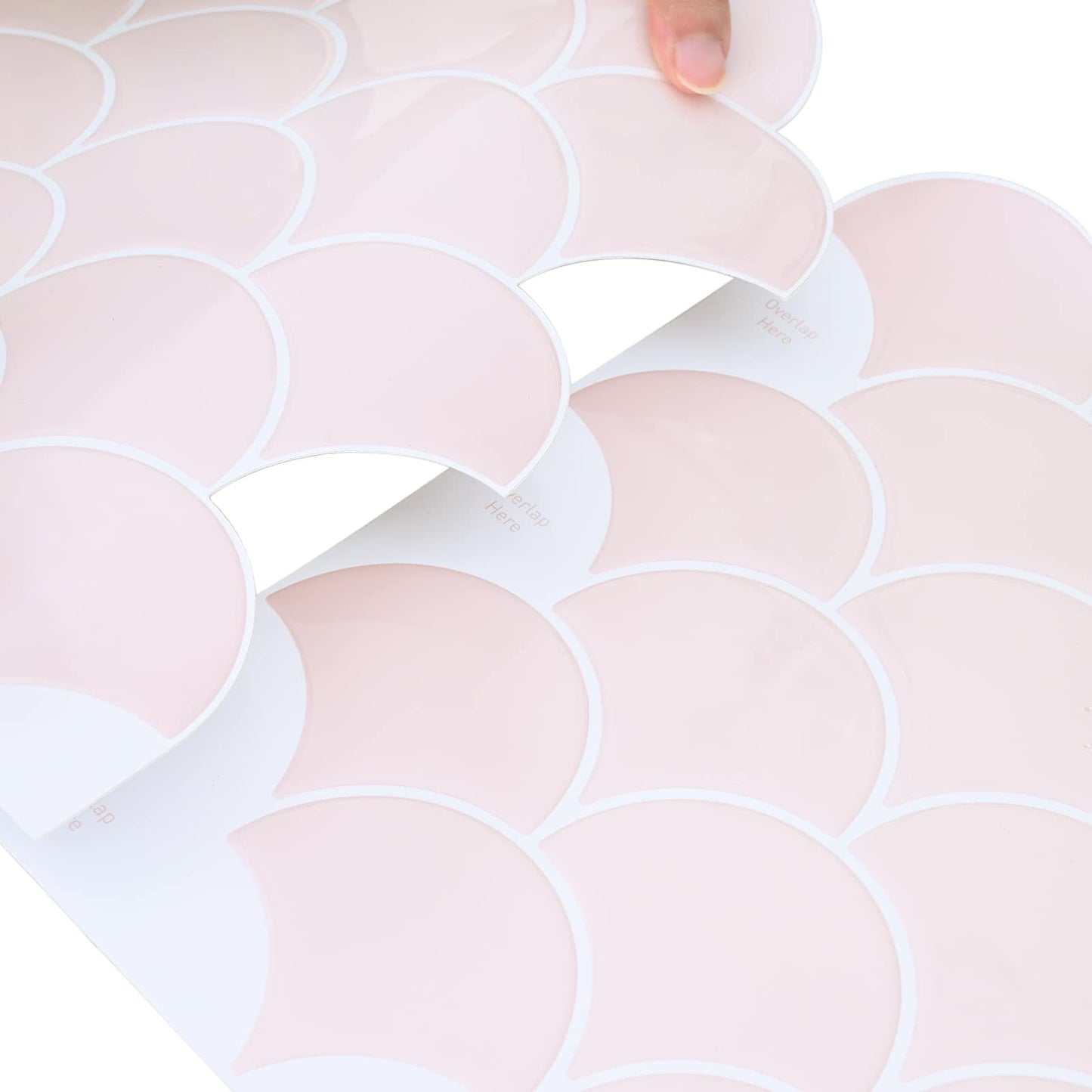 Fish Scale Tile 10 pcs Light Pink 30 x 30 cm