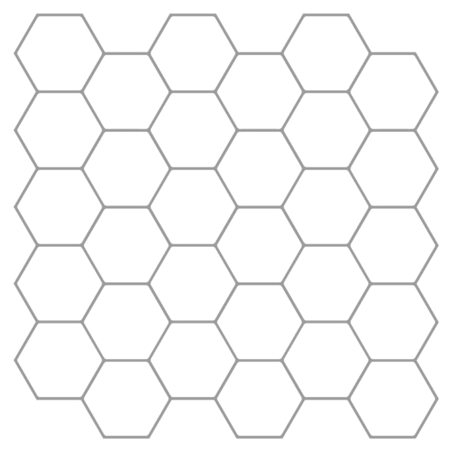 Hexagon Tile 10 pcs White Grey 30 x 30 cm Polyurethane and PET