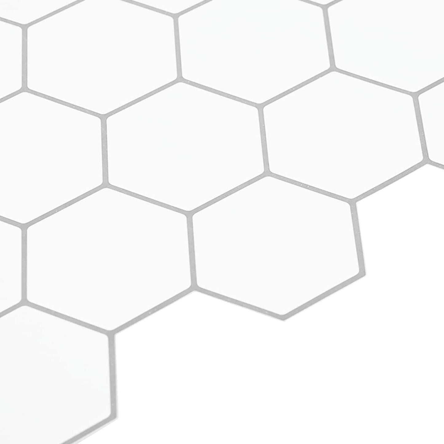 Hexagon Tile 20 pcs White Grey 30 x 30 cm Polyurethane and PET