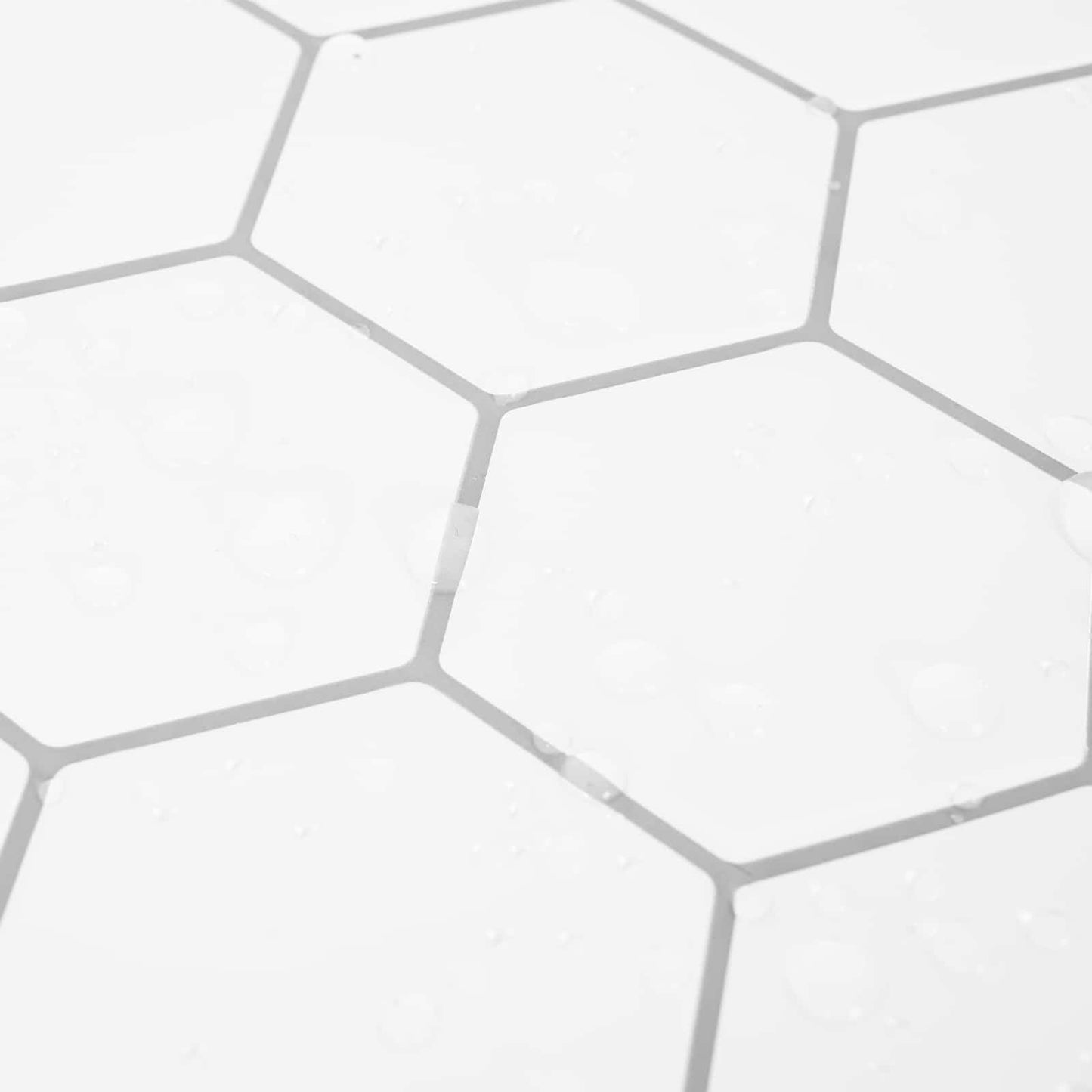 Hexagon Tile 20 pcs White Grey 30 x 30 cm Polyurethane and PET