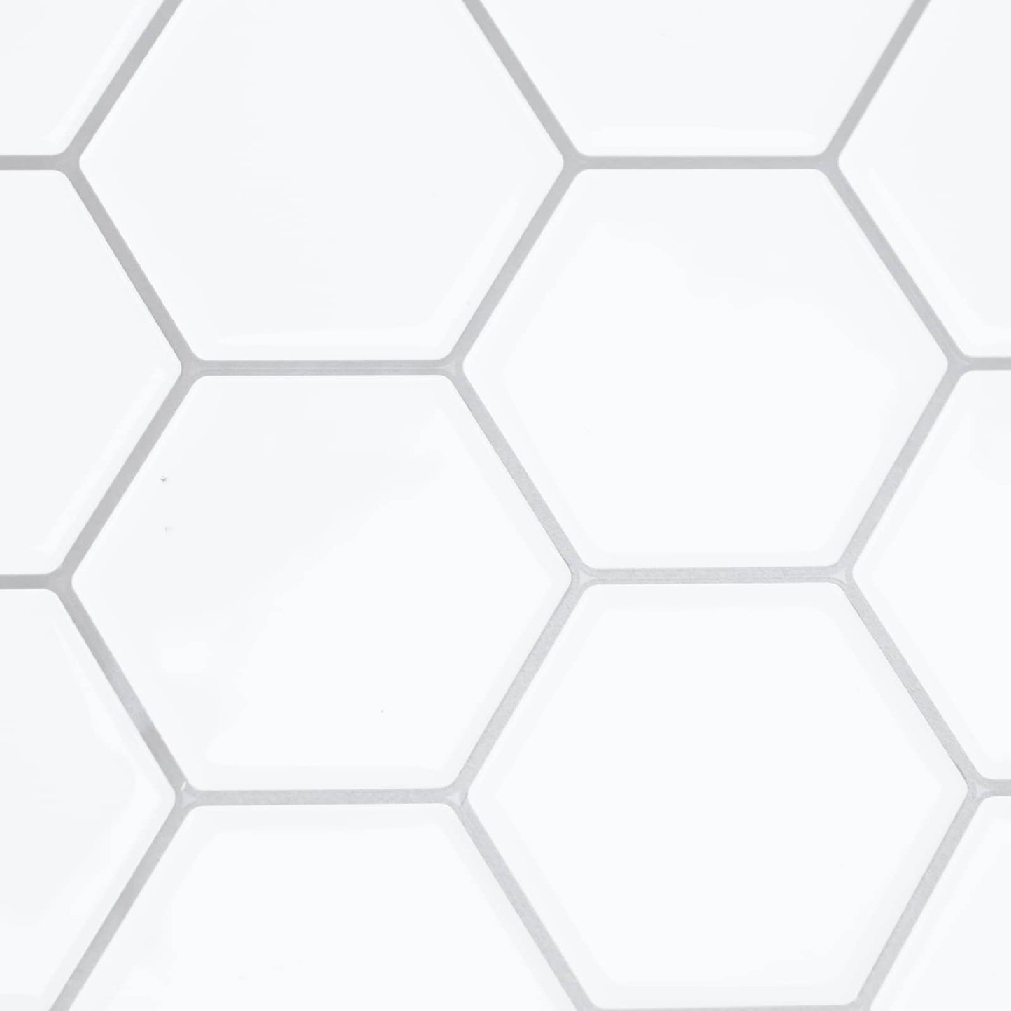 Hexagon Tile 20 pcs White Grey 30 x 30 cm Polyurethane and PET