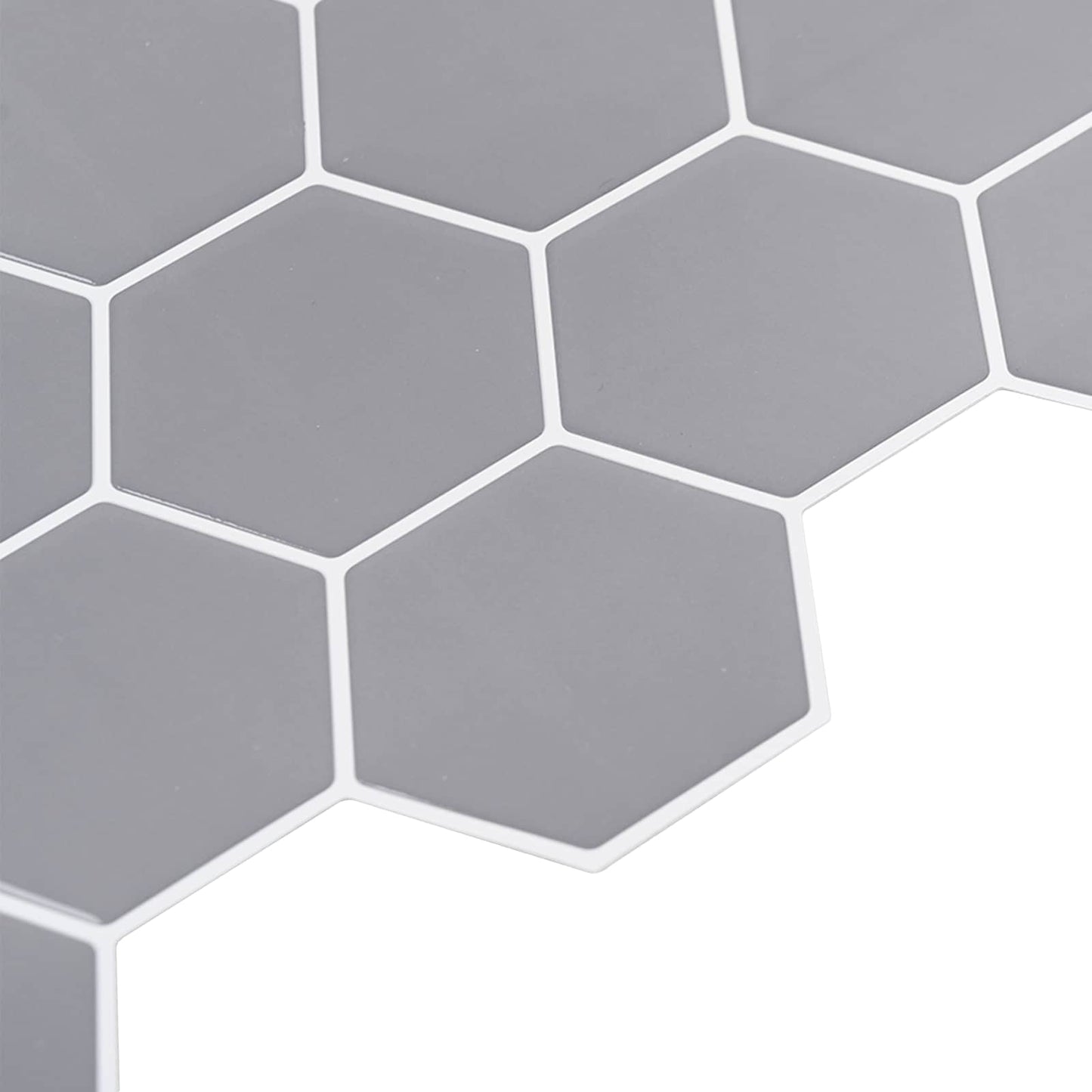 Hexagon Tile 20 pcs Grey 30 x 30 cm Polyurethane and PET