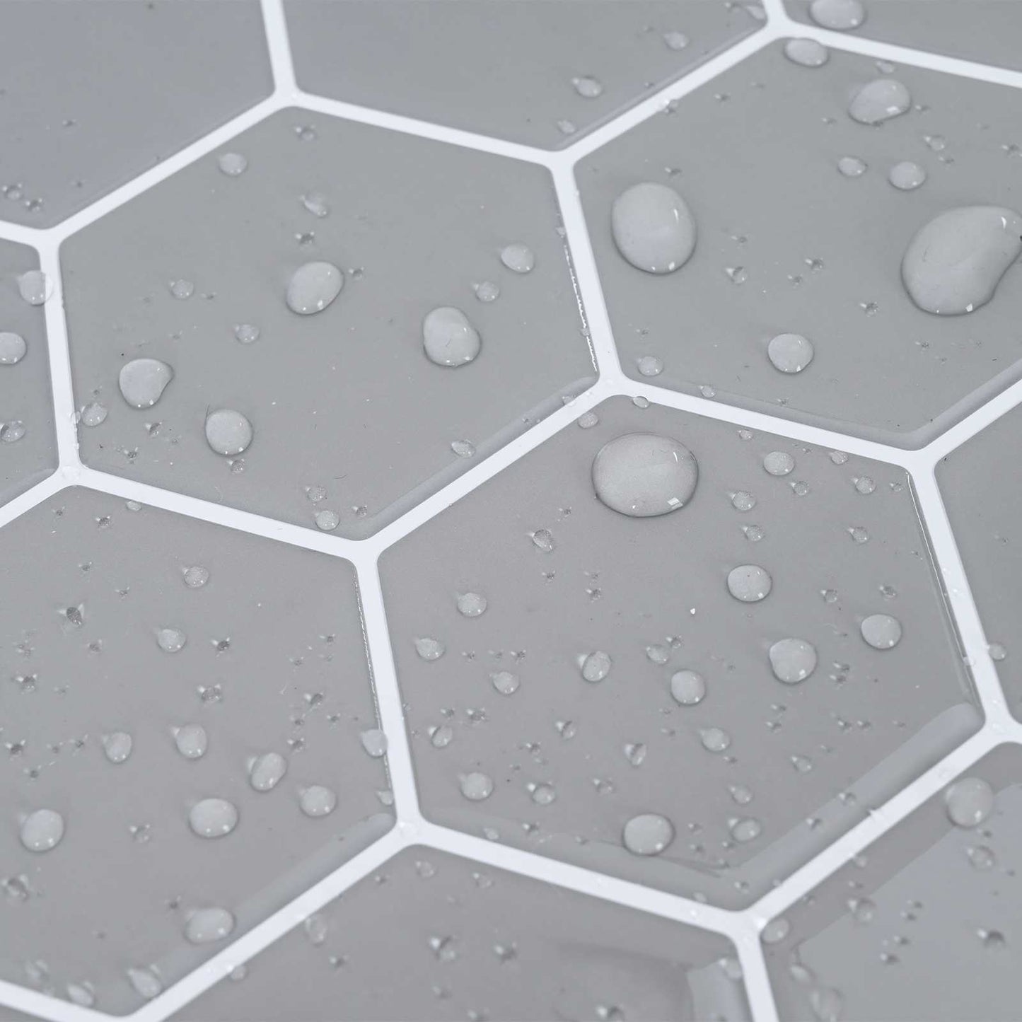 Hexagon Tile 20 pcs Grey 30 x 30 cm Polyurethane and PET