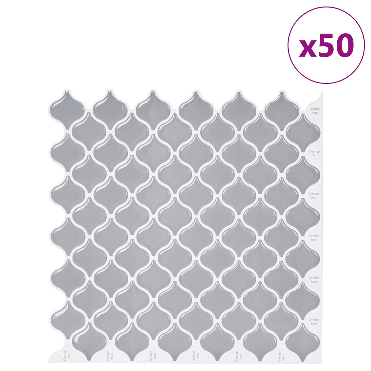 Lanturn Tile 50 pcs Grey 27 x 27 cm Polyurethane and PET