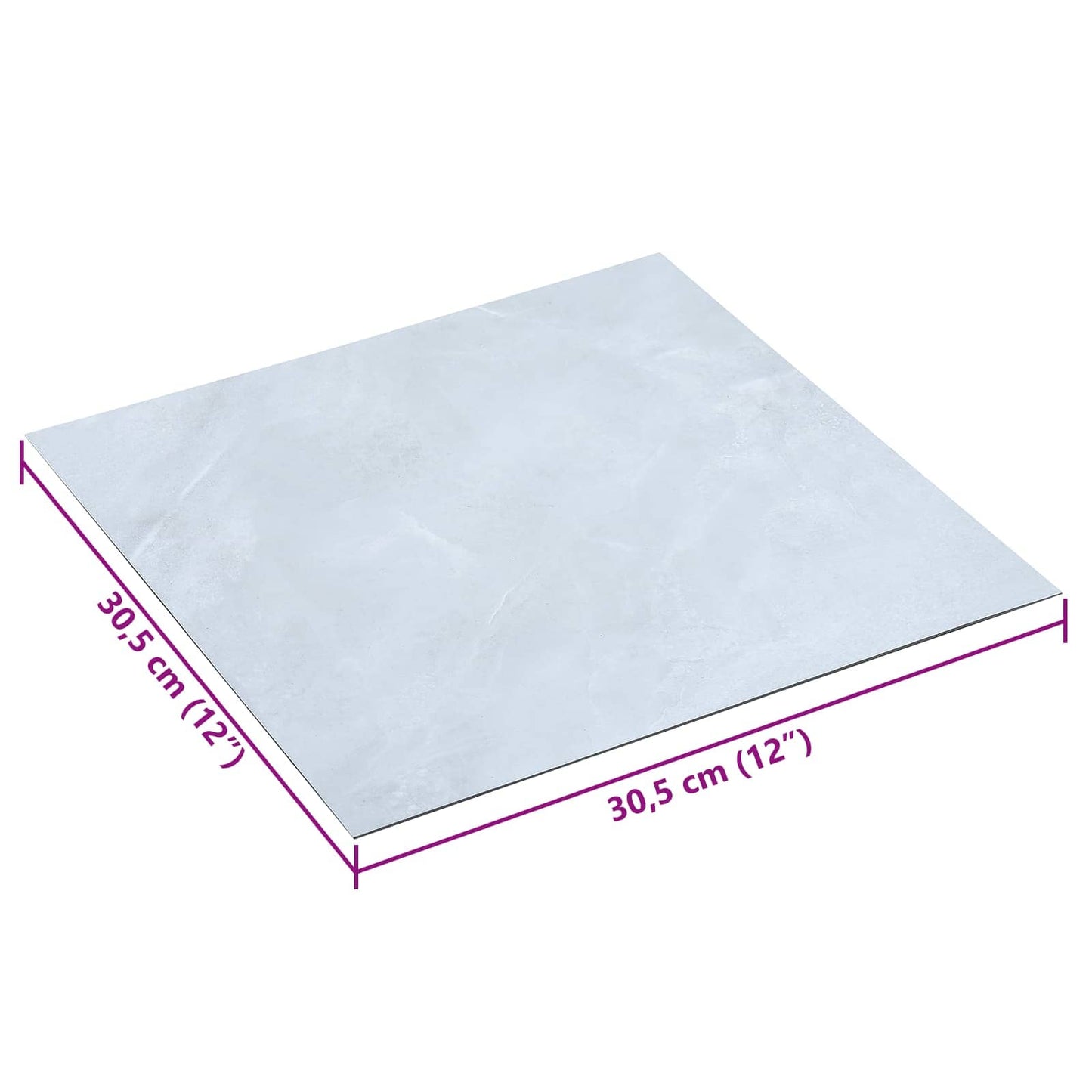 Self-adhesive Flooring Planks White Marble 30.5 x 30.5 cm