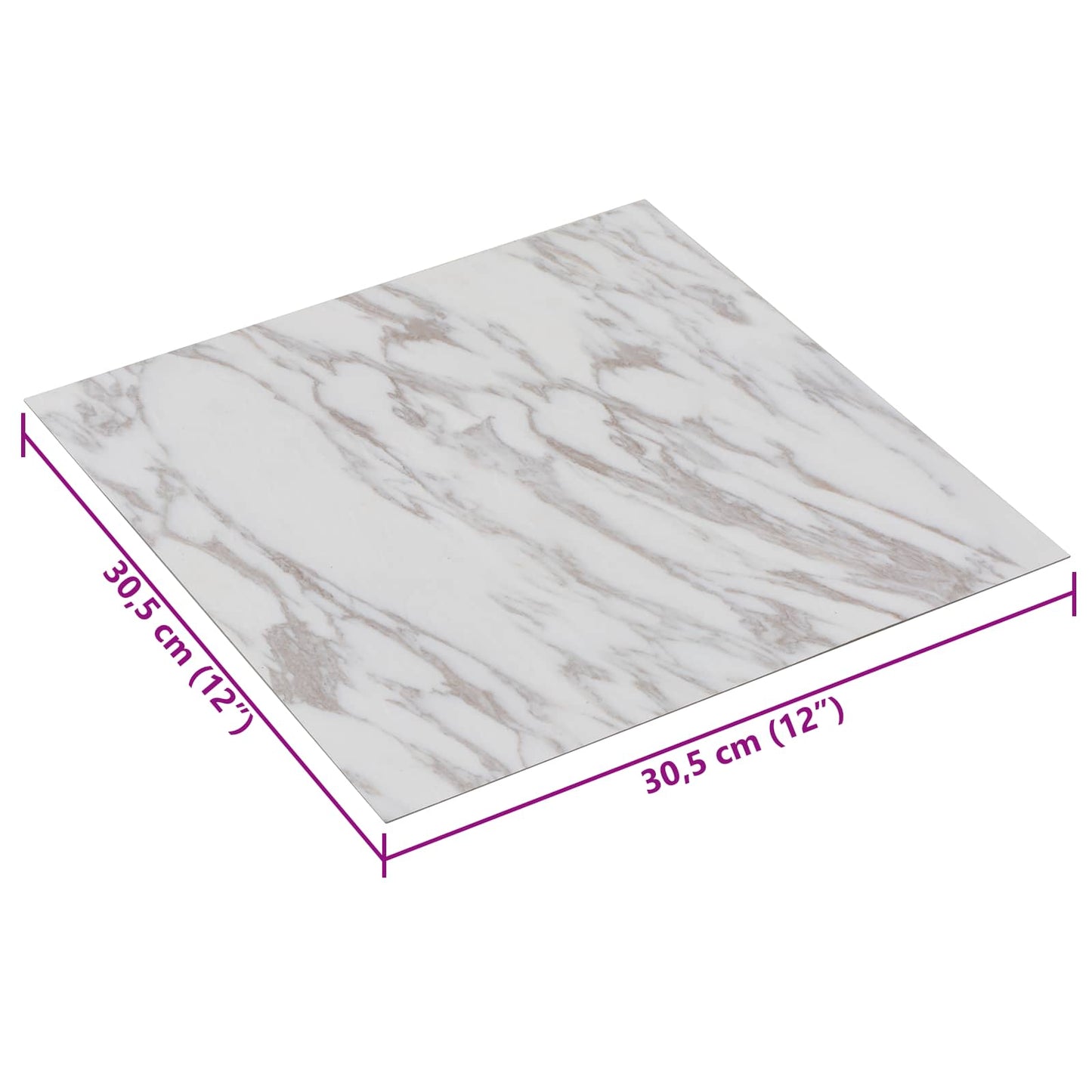Self-adhesive Flooring Planks White and Brown 30.5 x 30.5 cm
