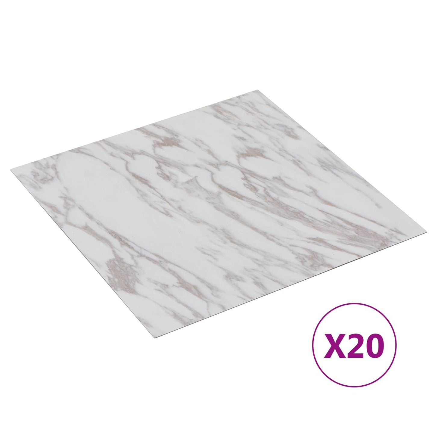 Self-adhesive Flooring Planks White and Brown 30.5 x 30.5 cm