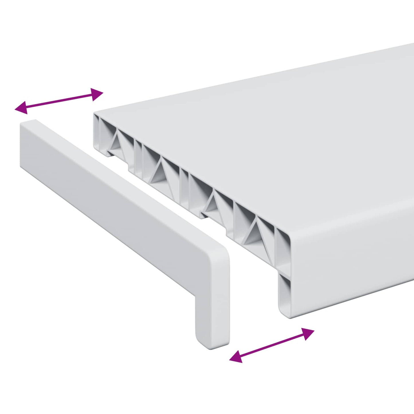 Window Sill White 160 x 25 x 4.5 cm PVC