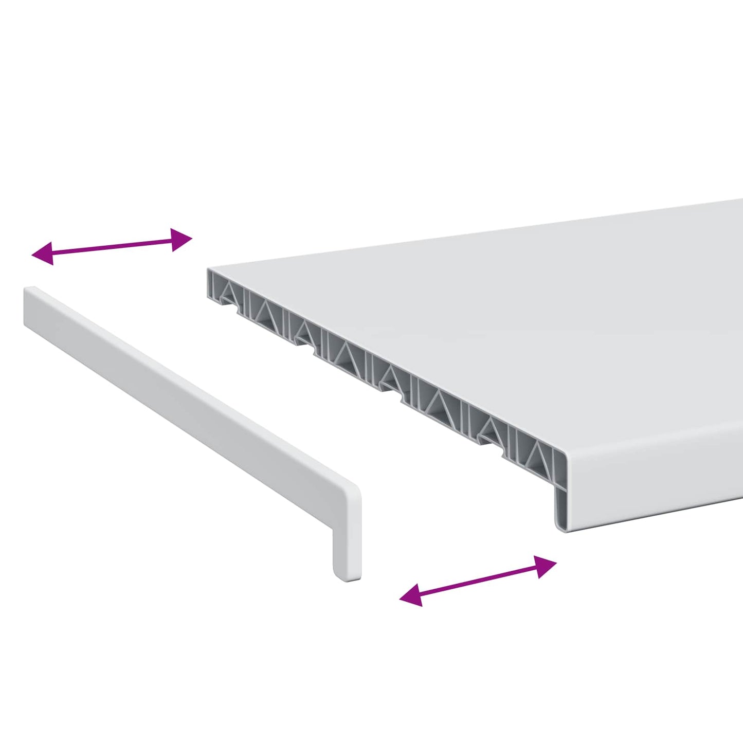 Window Sill White 80 x 40 x 4.5 cm PVC