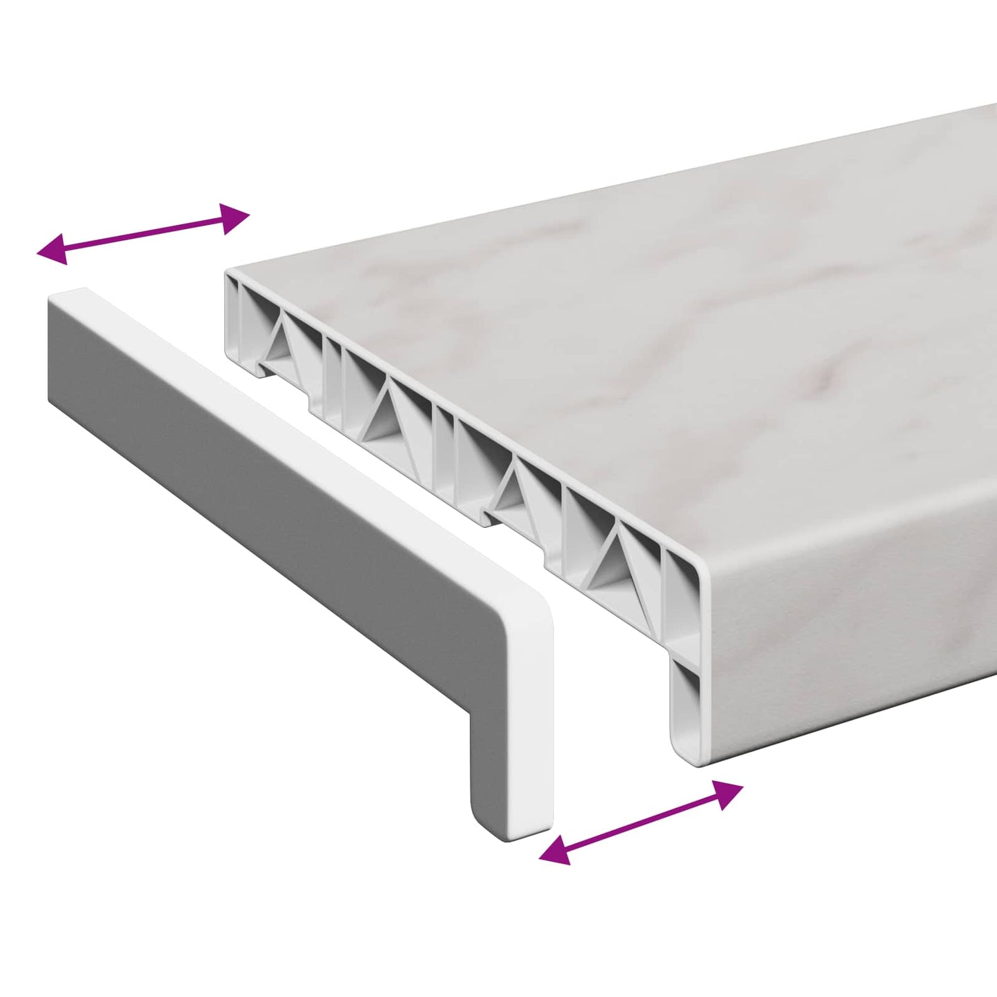 Window Sill Marble texture 60 x 25 x 4.5 cm PVC