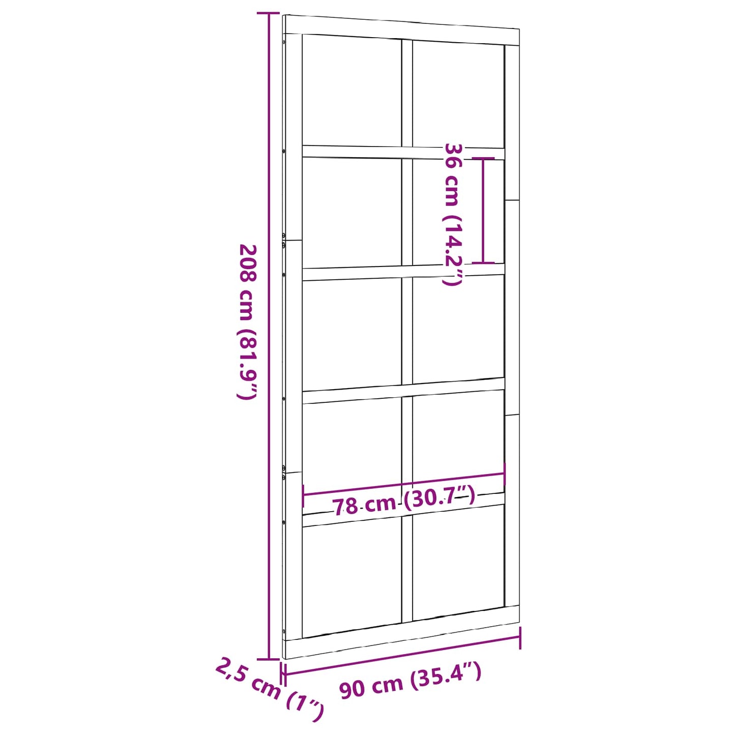 Barn Door 90 x 2.5 x 208 cm Solid Pine Wood Wax brown