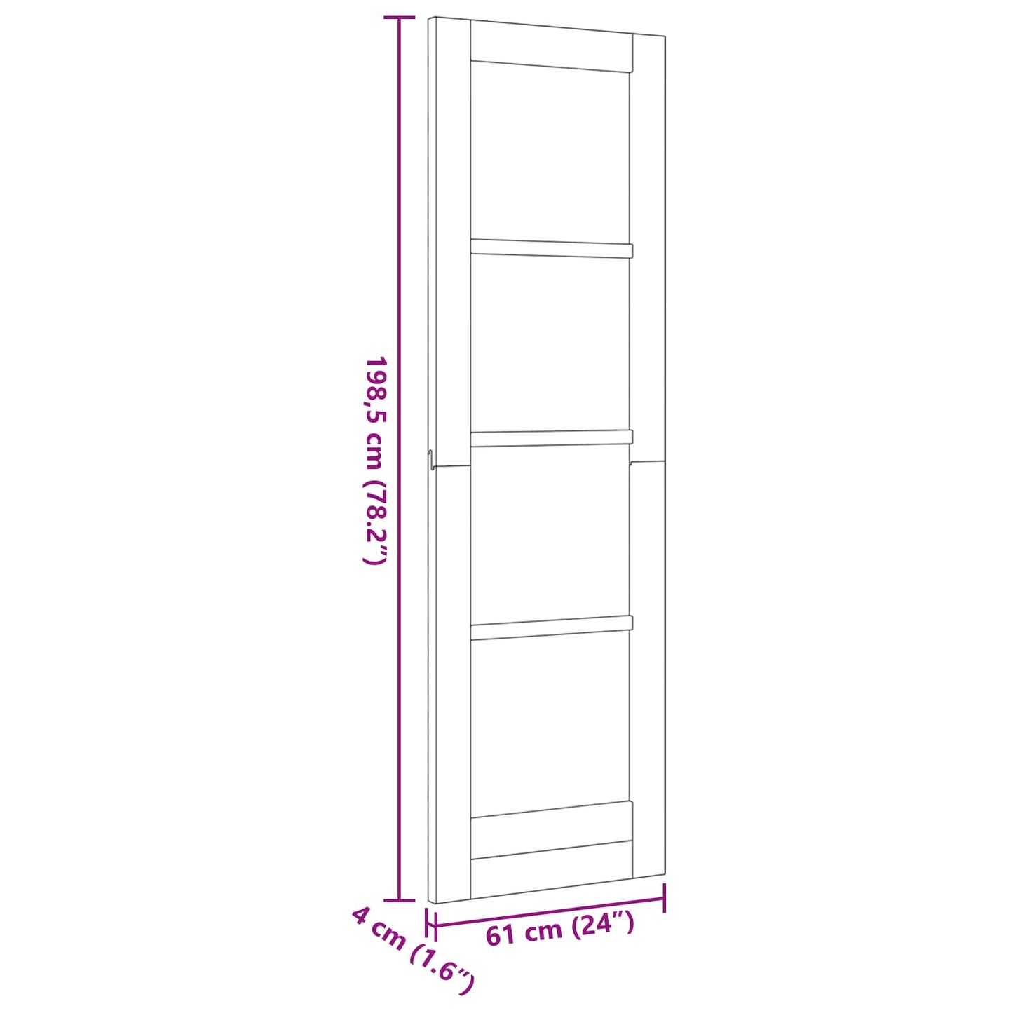 Interior Door 61 x 198.5 cm Plywood Natural