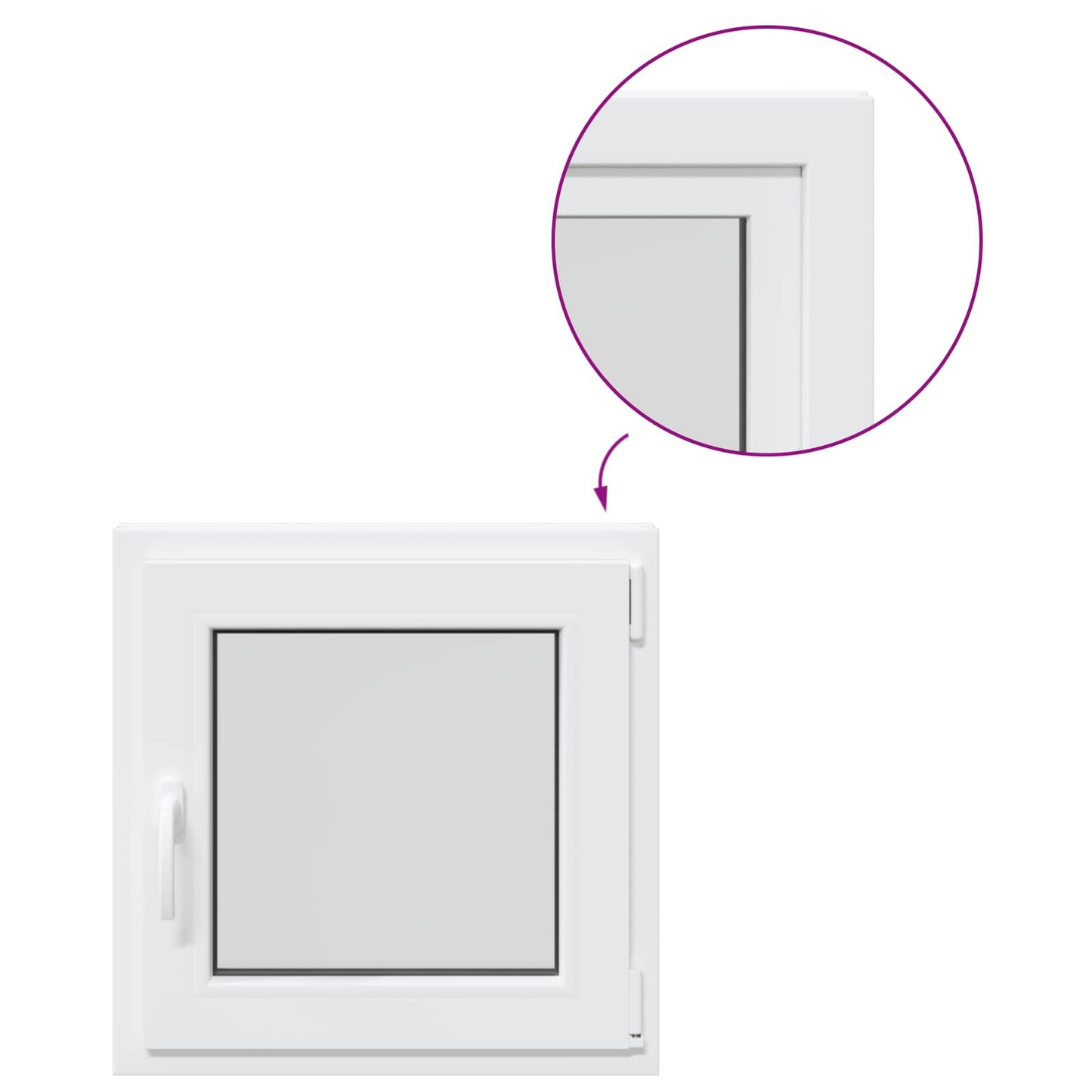 Tilt & Turn Basement Window RISOR 50 x 50 cm PVC and Glass