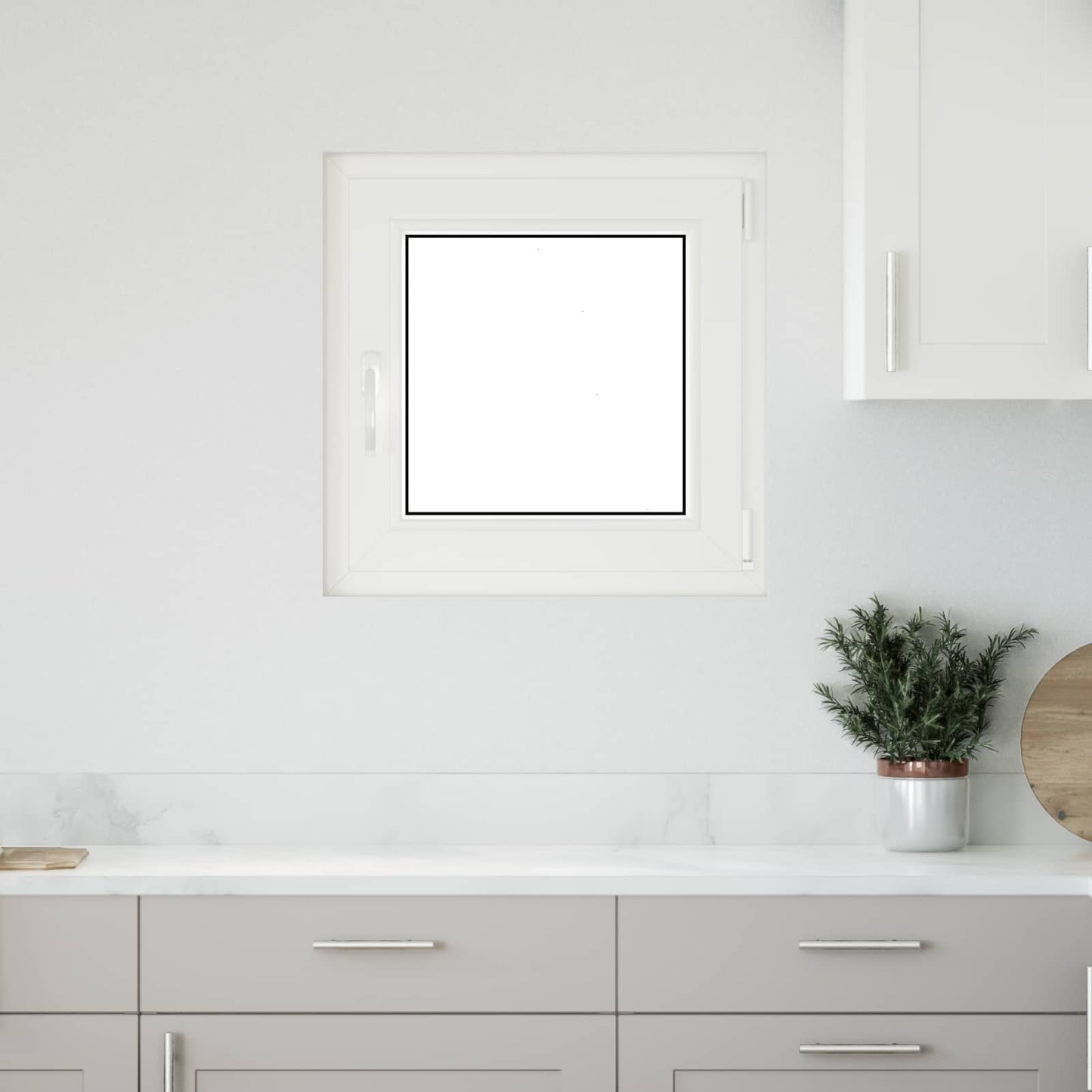Tilt & Turn Basement Window RISOR 50 x 50 cm PVC and Glass