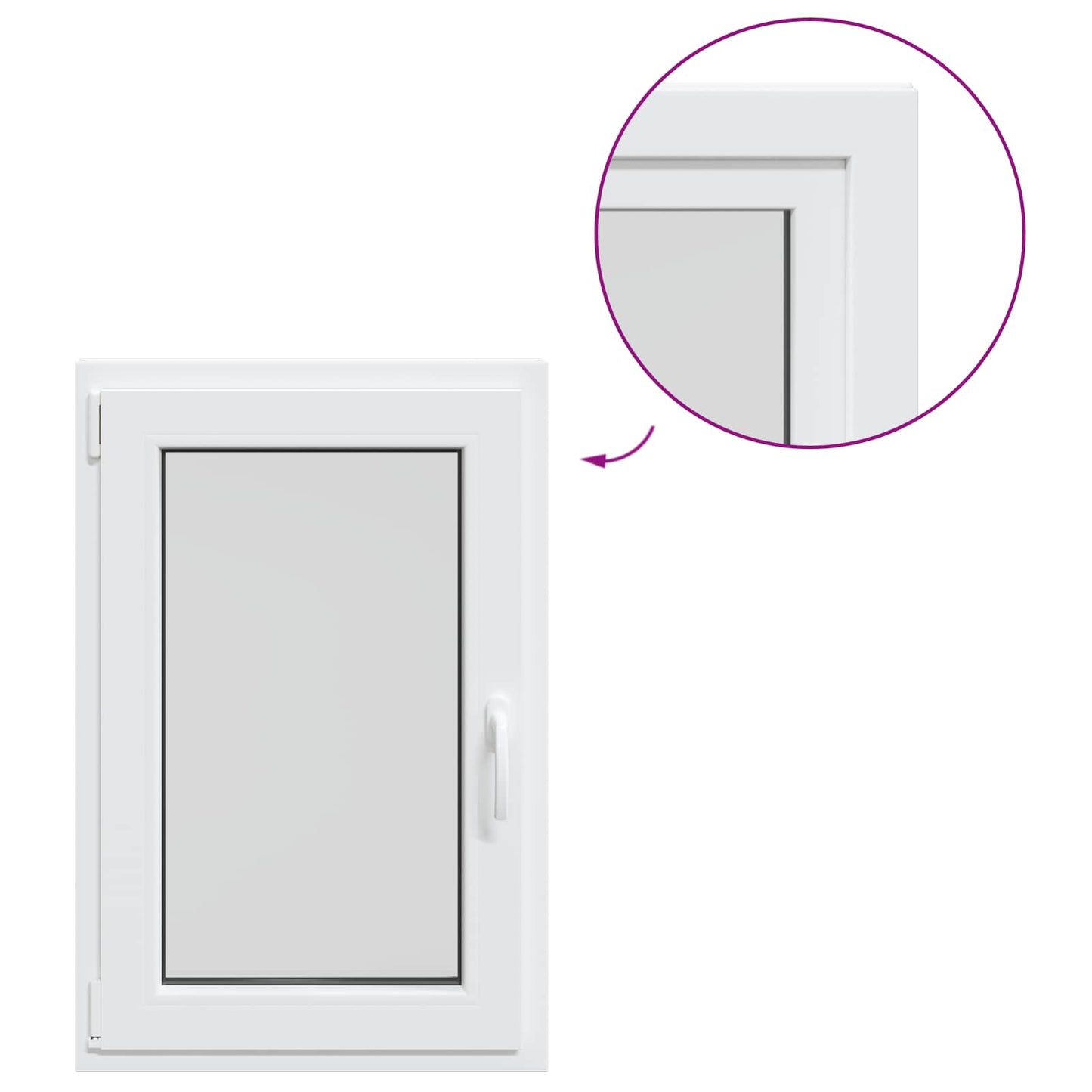 Tilt & Turn Basement Window RISOR 60 x 90 cm PVC and Glass