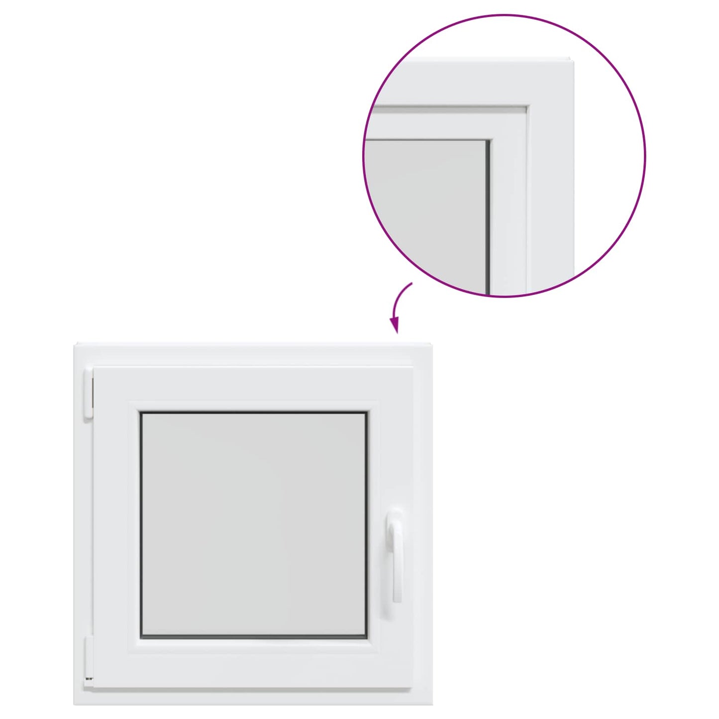 Tilt & Turn Basement Window RISOR 50 x 50 cm PVC and Glass