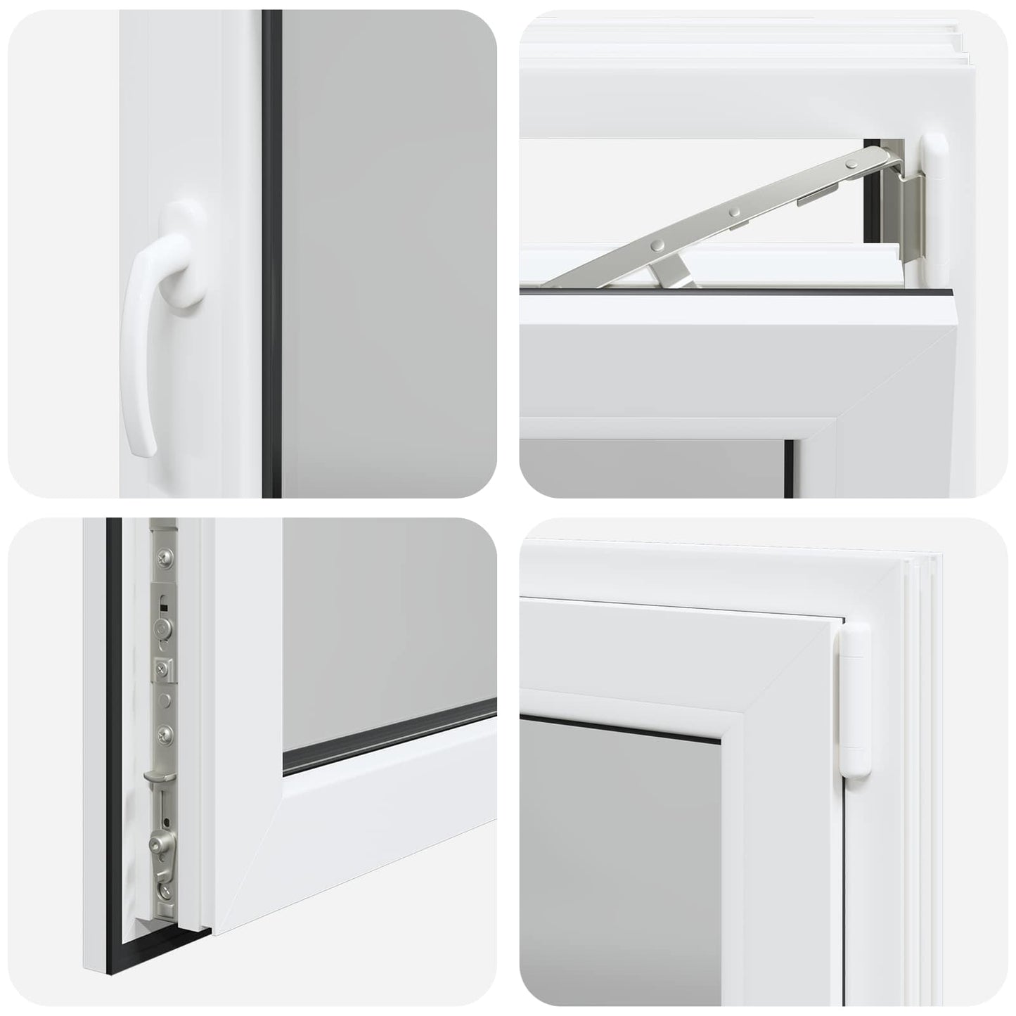 Tilt & Turn Basement Window RISOR 80 x 60 cm PVC and Glass