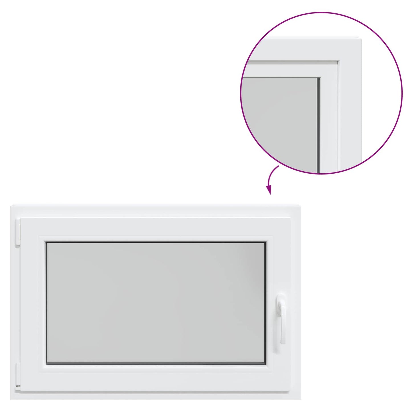 Tilt & Turn Basement Window RISOR 90 x 50 cm PVC and Glass