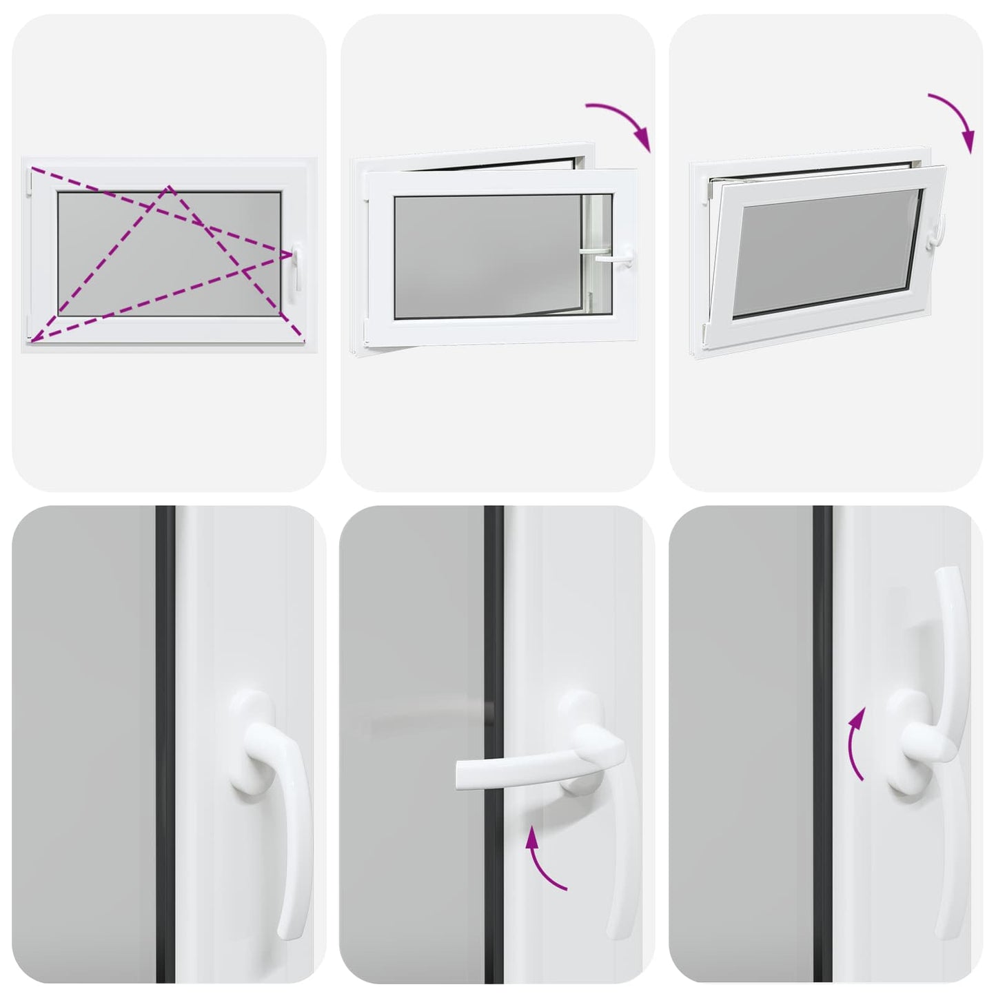 Tilt & Turn Basement Window RISOR 90 x 50 cm PVC and Glass