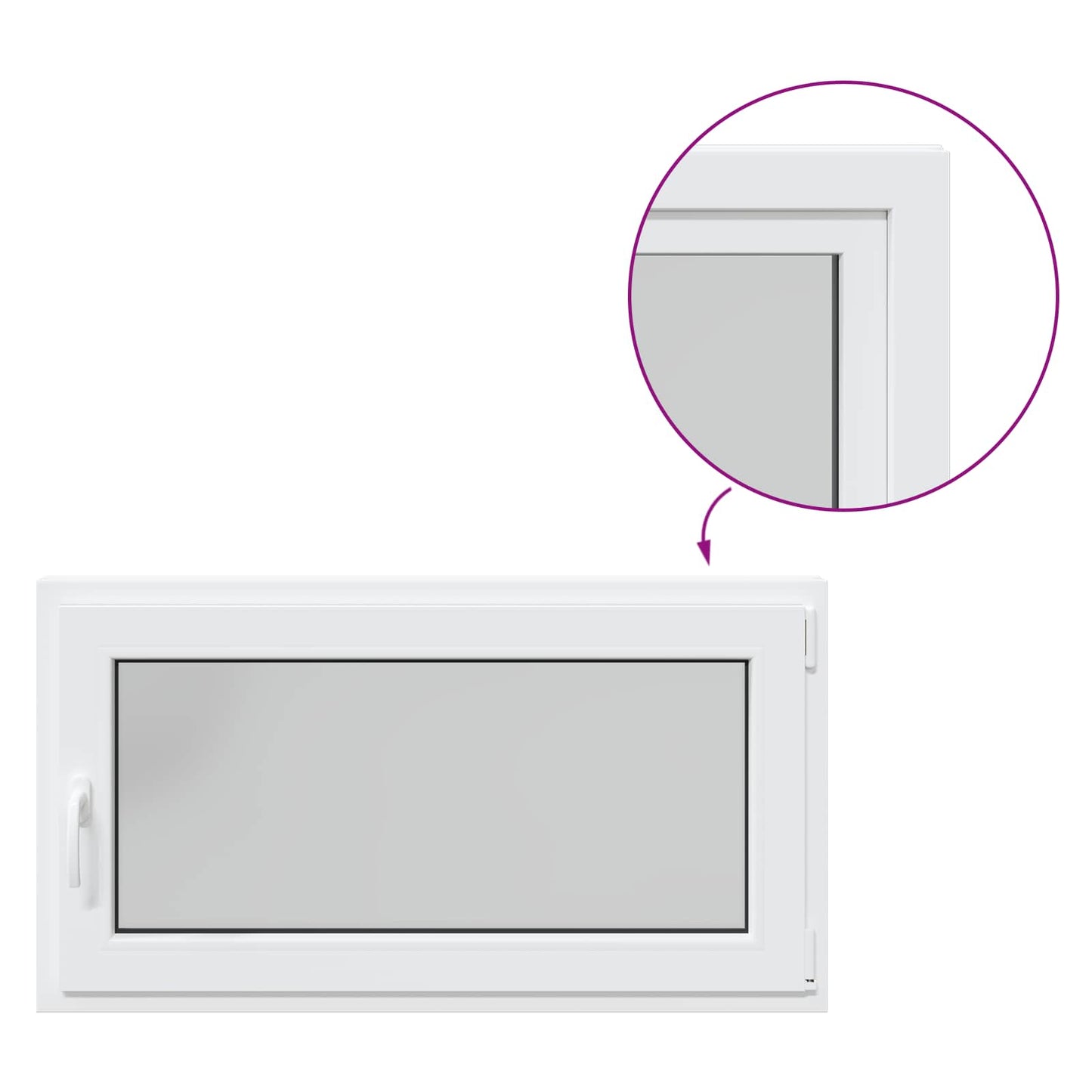 Tilt & Turn Basement Window RISOR 110 x 50 cm PVC and Glass
