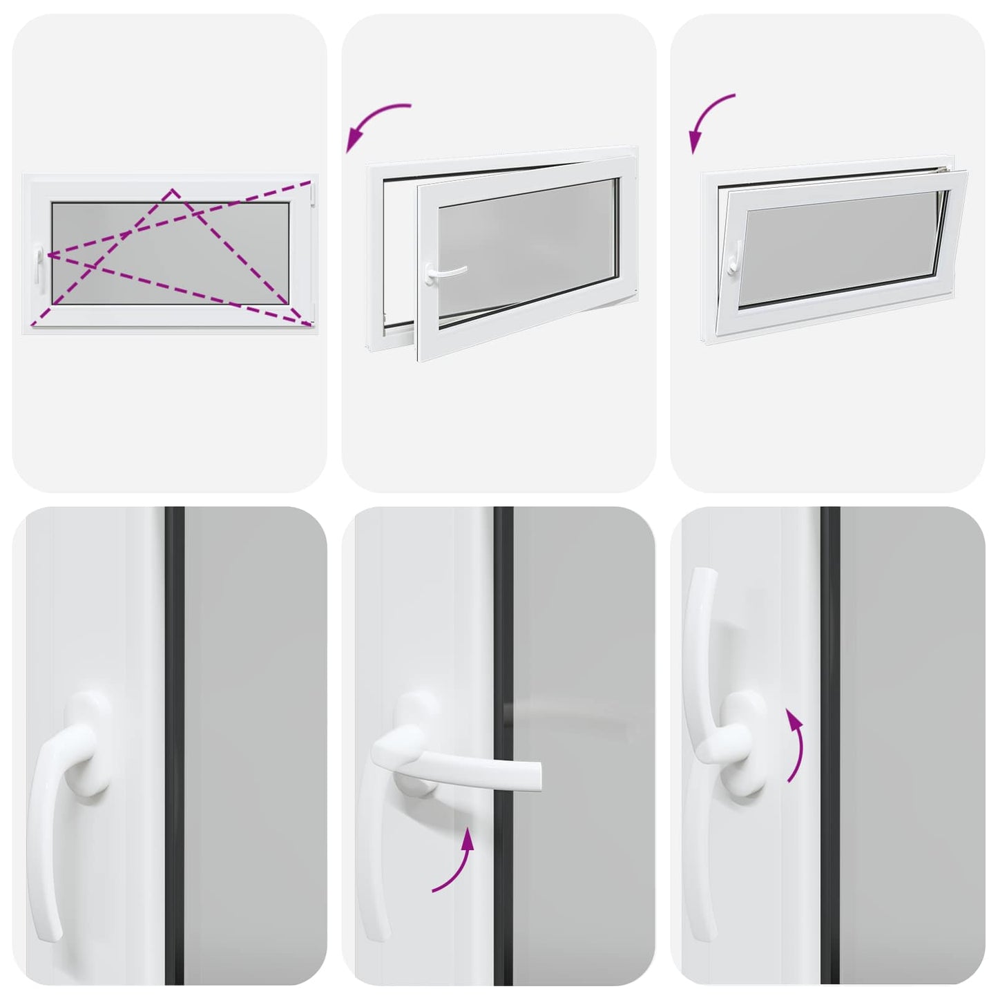 Tilt & Turn Basement Window RISOR 110 x 50 cm PVC and Glass