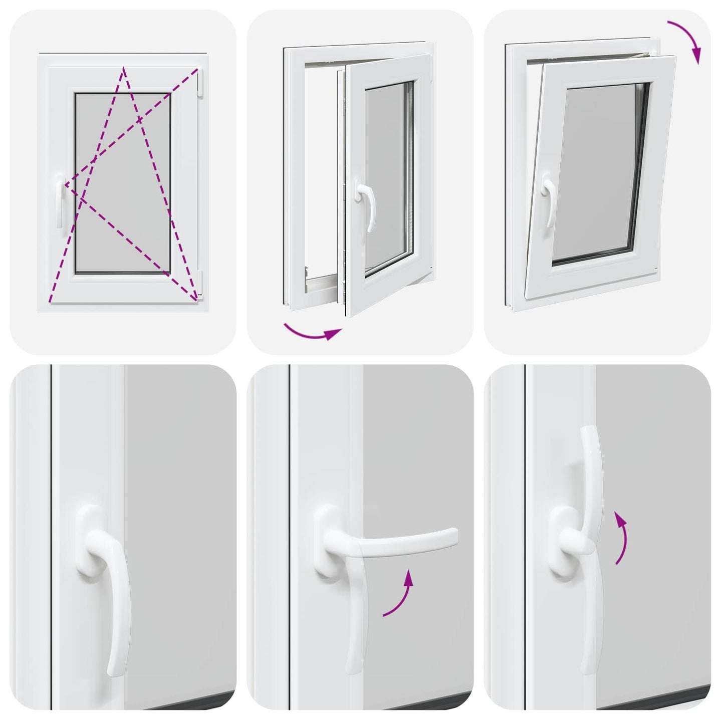 Tilt & Turn Basement Window RISOR 50 x 75 cm PVC and Glass
