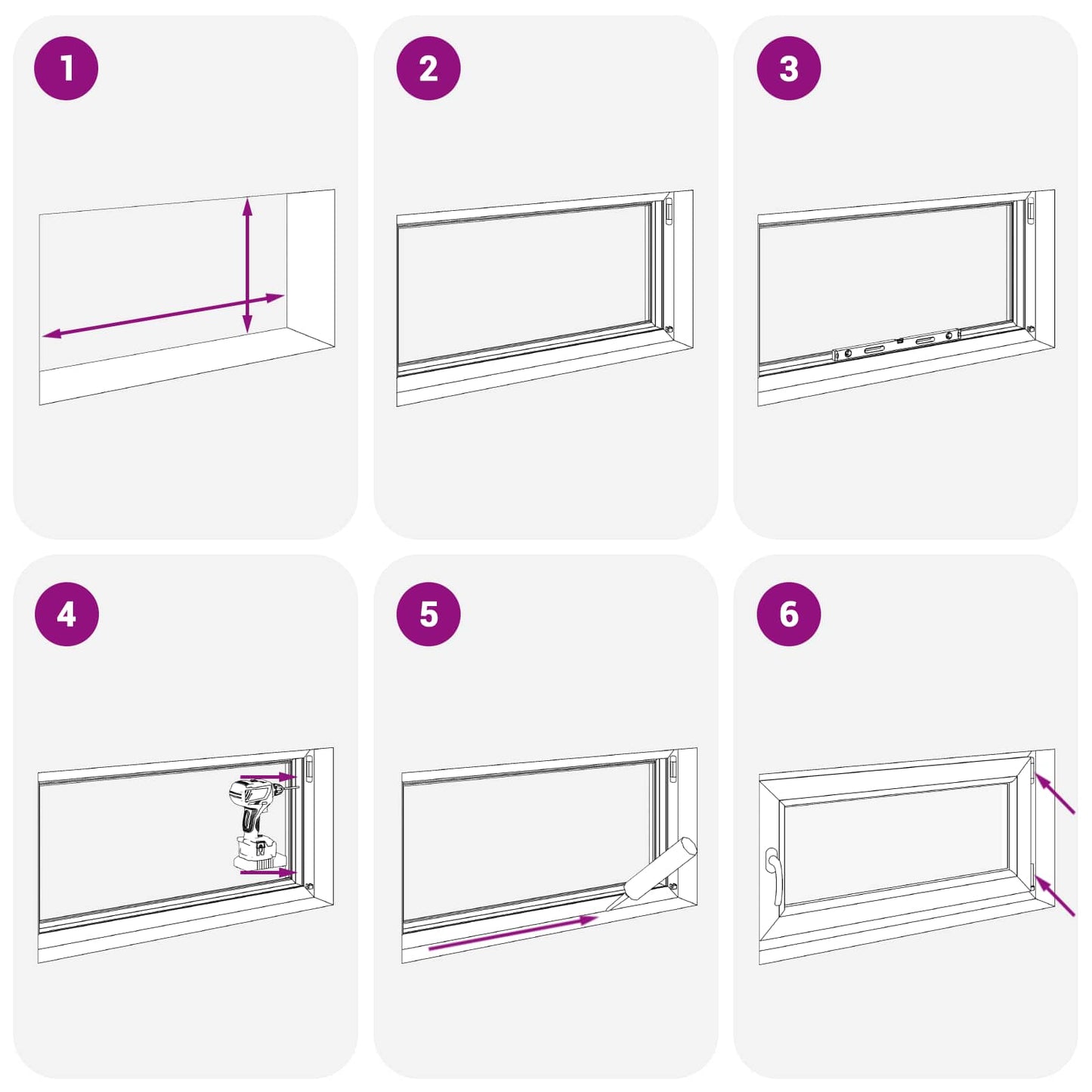 Tilt & Turn Basement Window RISOR 80 x 60 cm PVC and Glass