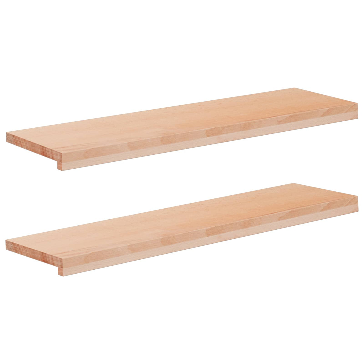 Stair Treads 2 pcs 100 x 25 x 2 cm Natural Solid Beech Wood