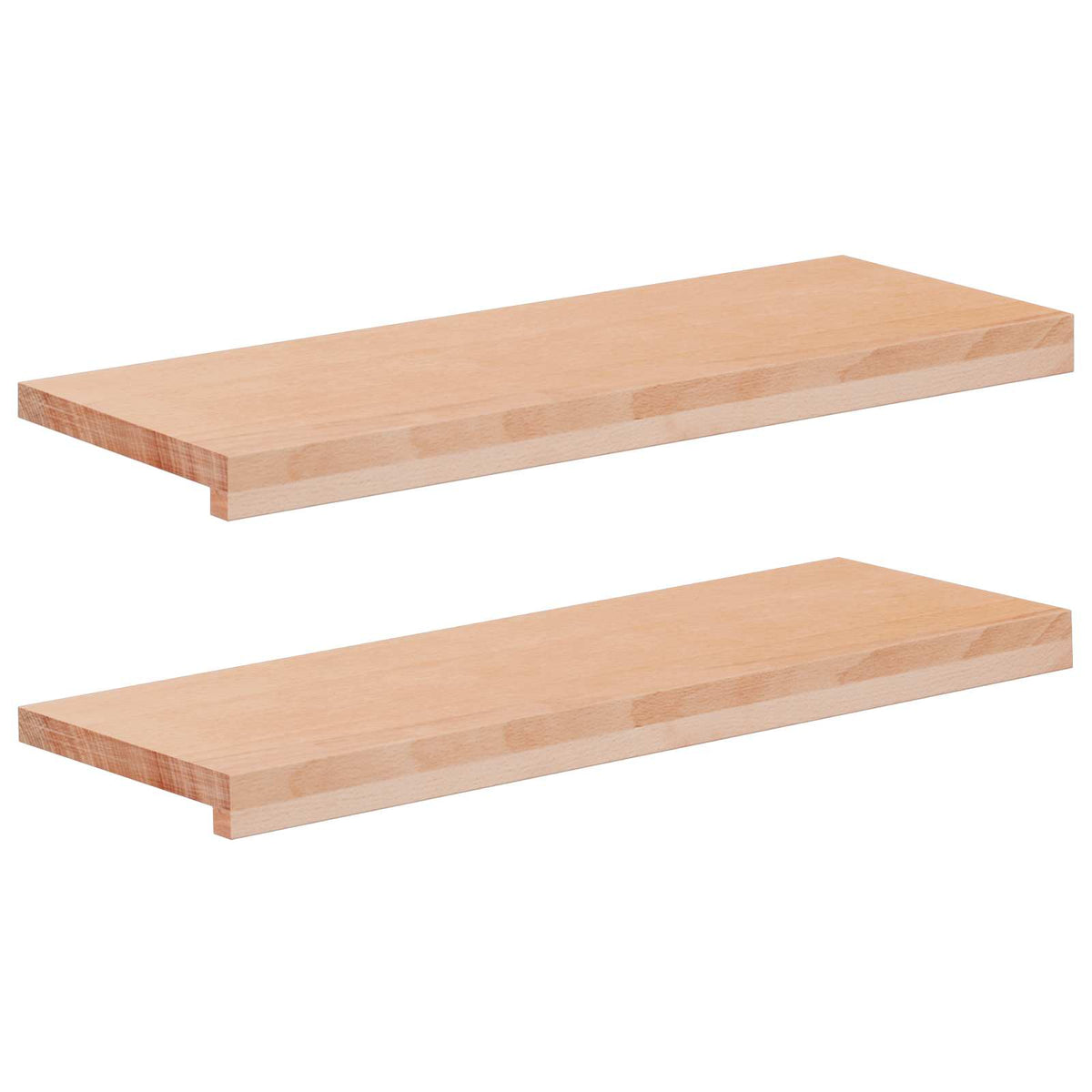 Stair Treads 2 pcs 80 x 30 x 2 cm Natural Solid Beech Wood