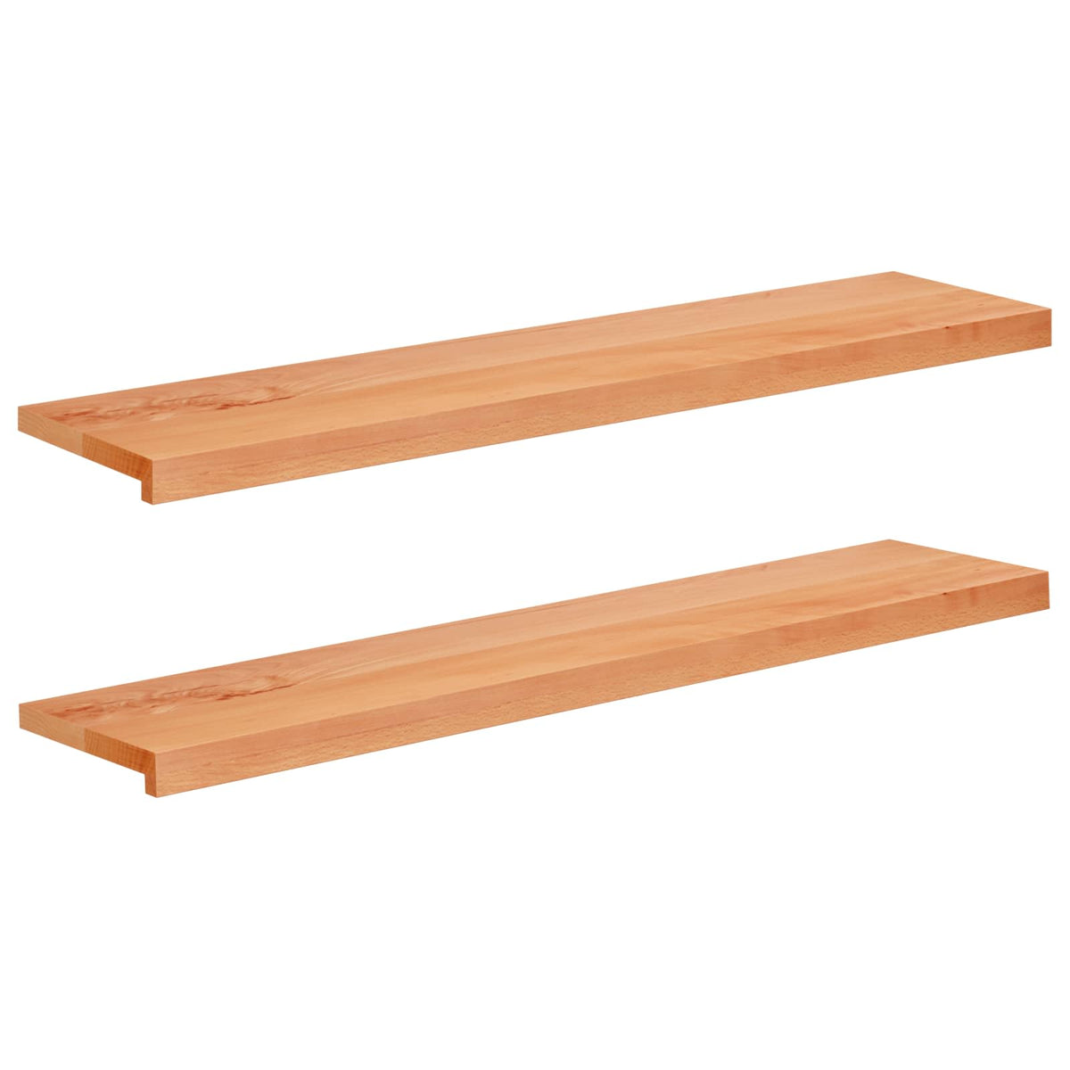 Stair Treads 2 pcs 120 x 25 x 2 cm Varnish Solid Beech Wood
