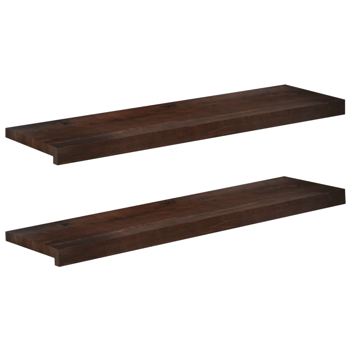 Stair Treads 2 pcs 90 x 30 x 2 cm Dark Brown Solid Beech Wood