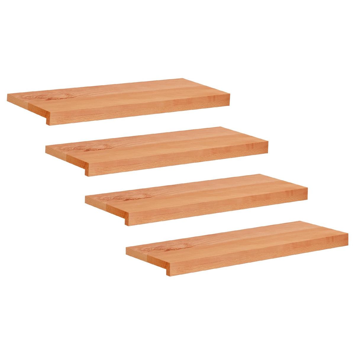 Stair Treads 4 pcs 70 x 25 x 2 cm Varnish Solid Beech Wood
