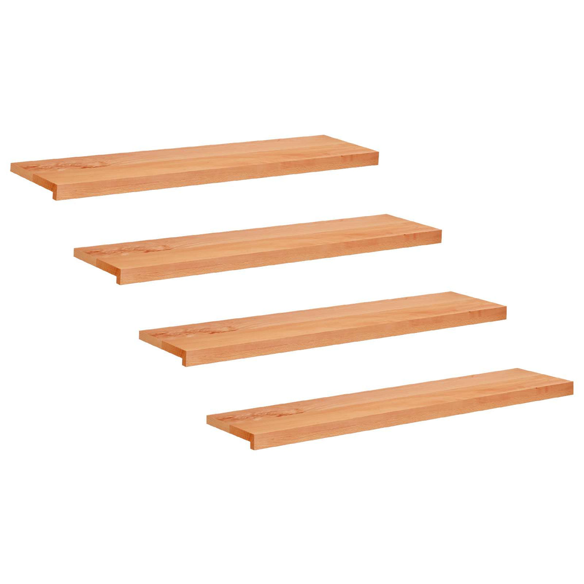 Stair Treads 4 pcs 120 x 25 x 2 cm Varnish Solid Beech Wood
