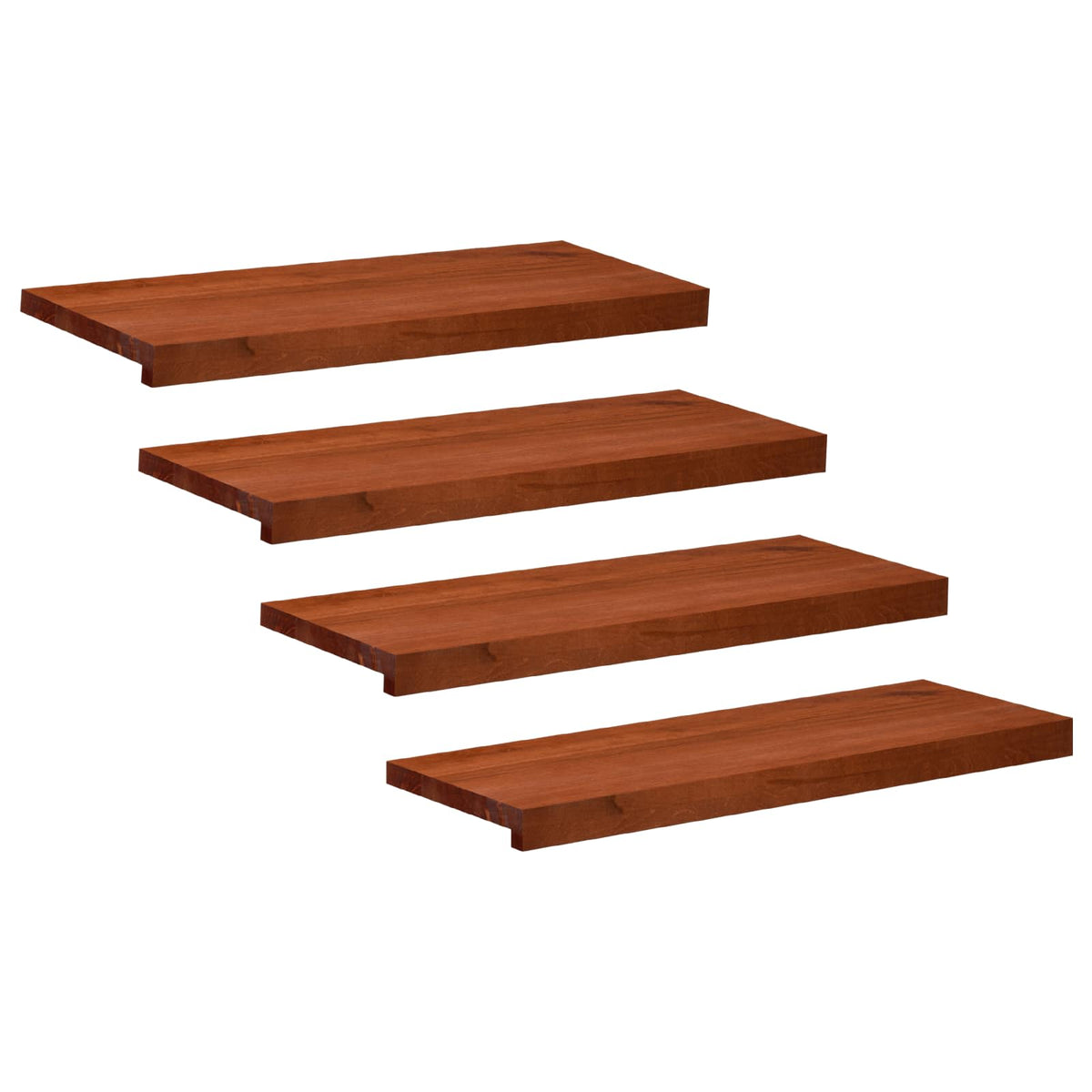 Stair Treads 4 pcs 80 x 30 x 2 cm Brown Solid Beech Wood