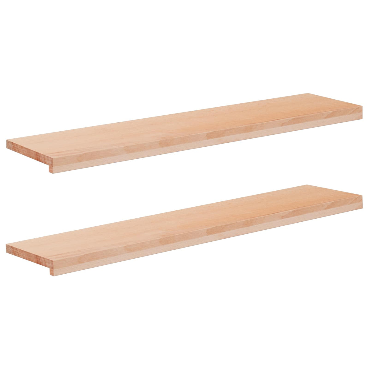 Window Sills 2 pcs Natural 110 x 30 x 2 cm Solid Beech Wood