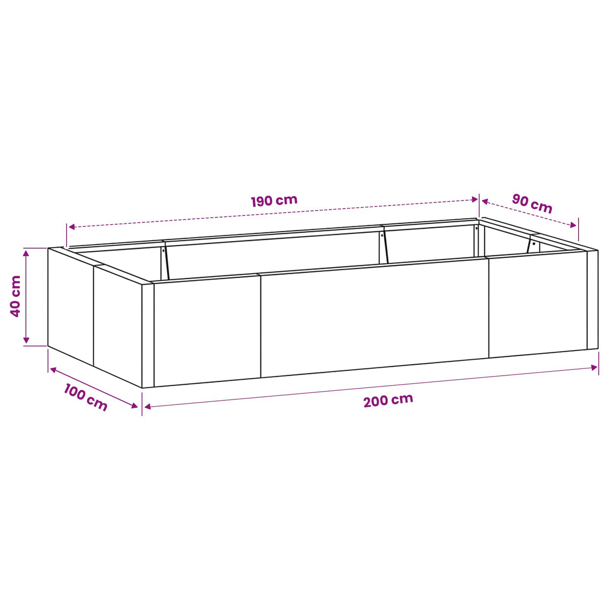 Retaining Wall 6 pcs 200 x 100 x 40 cm Steel Black