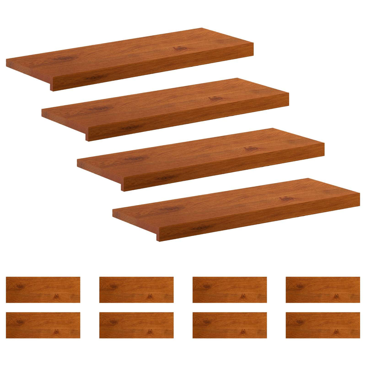 Stair Tread 12 pcs 70 x 30 x 2 cm Brown Solid Oak Wood