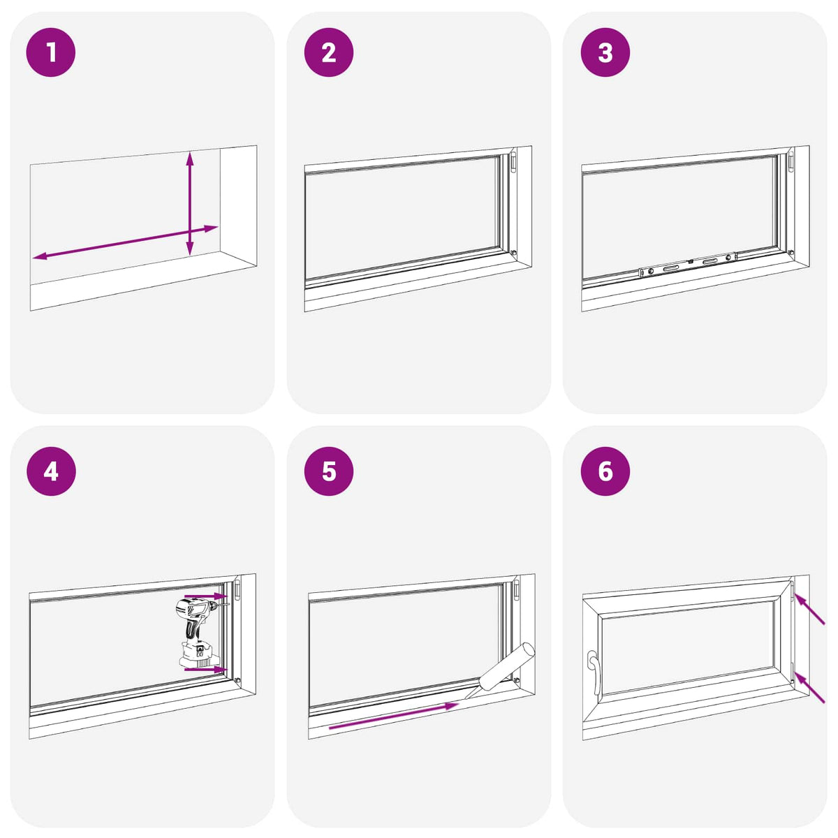 Basement Window Internal Colour White RISOR 95 x 55 cm