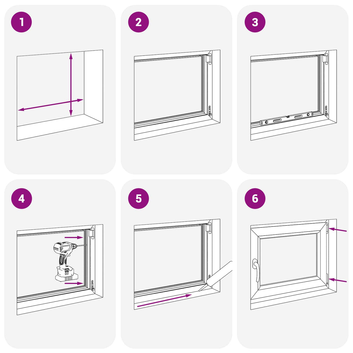 Basement Window Internal Colour White RISOR 55 x 50 cm