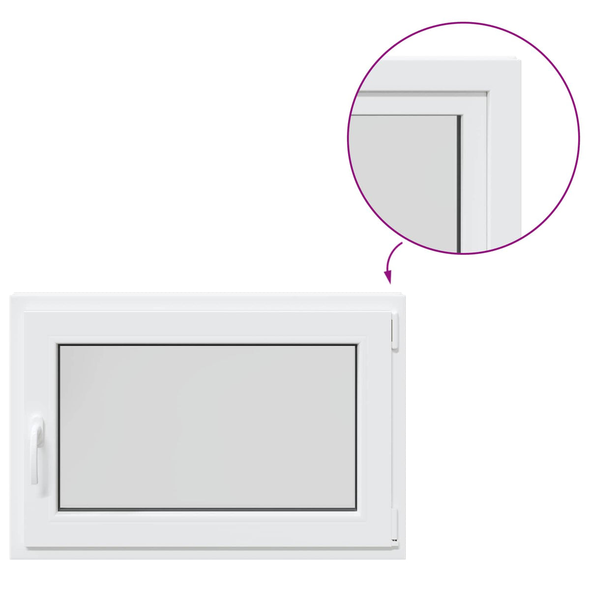 Basement Window Internal Colour White RISOR 95 x 50 cm