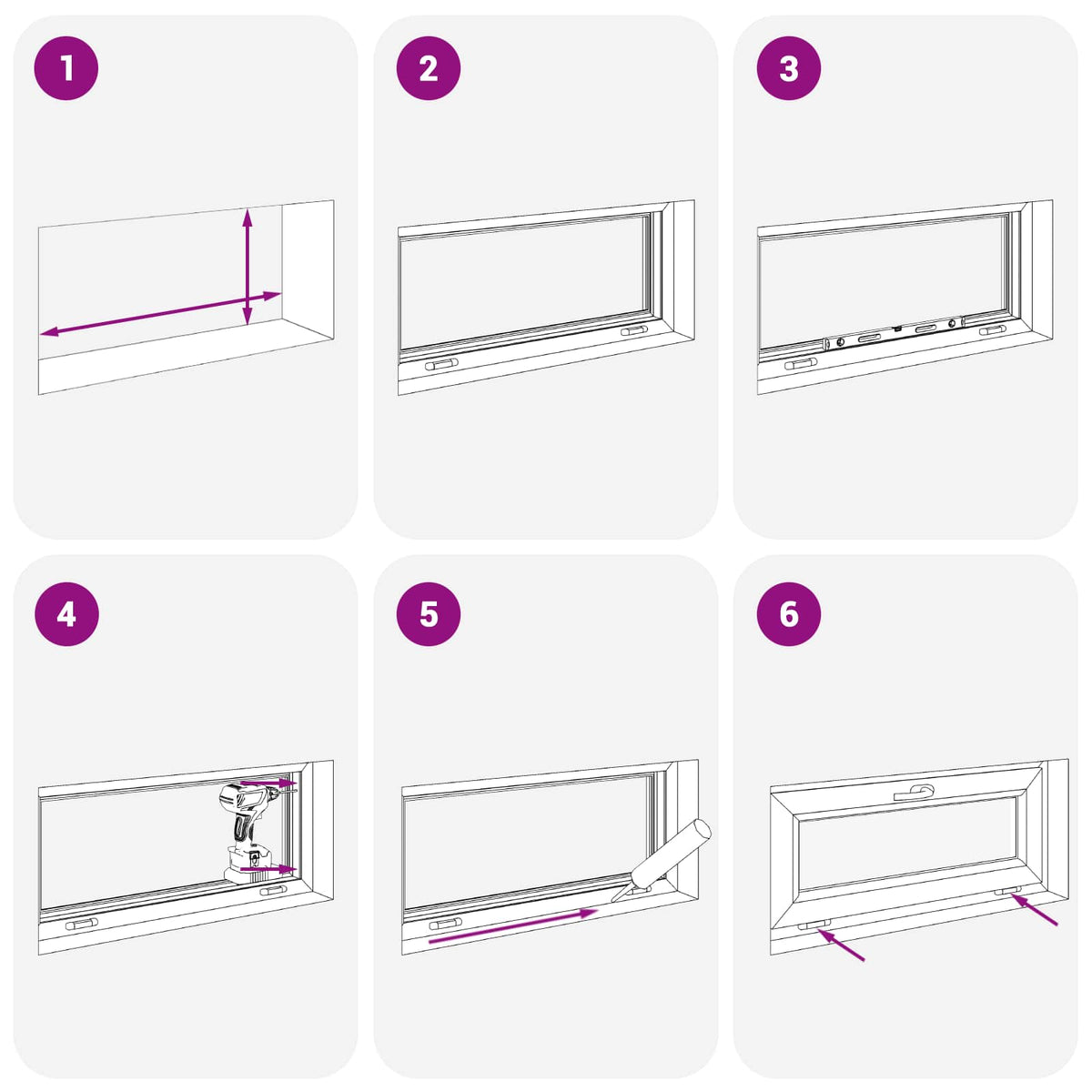 Basement Window Internal Colour White RISOR 105 x 55 cm