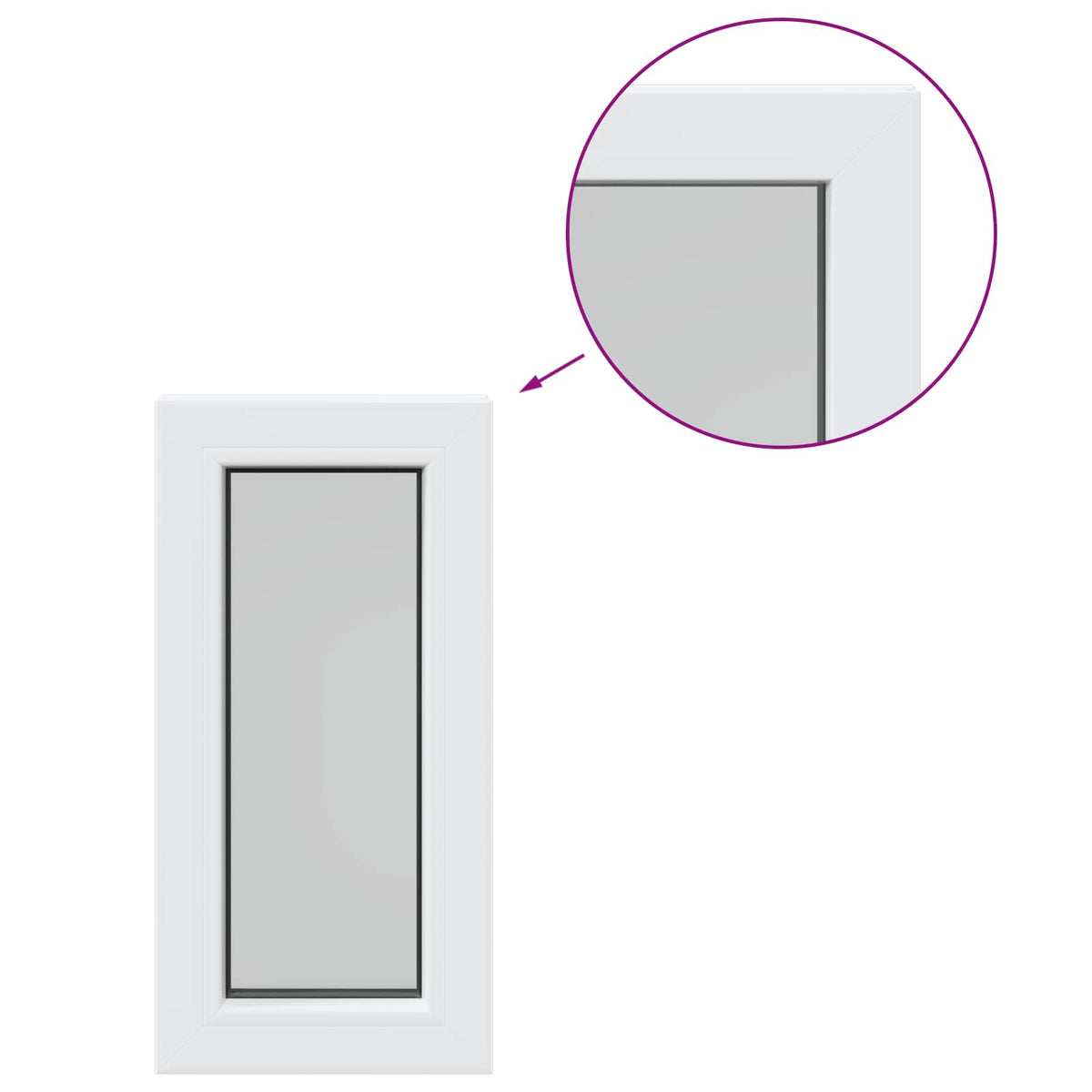 Cellar Window Internal Colour White RISOR 30 x 55 cm