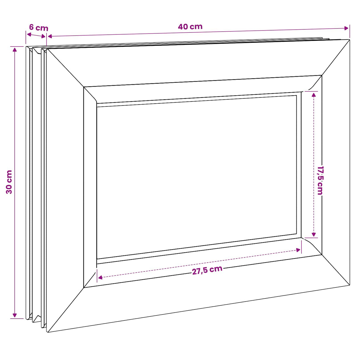 Cellar Window Internal Colour White RISOR 40 x 30 cm
